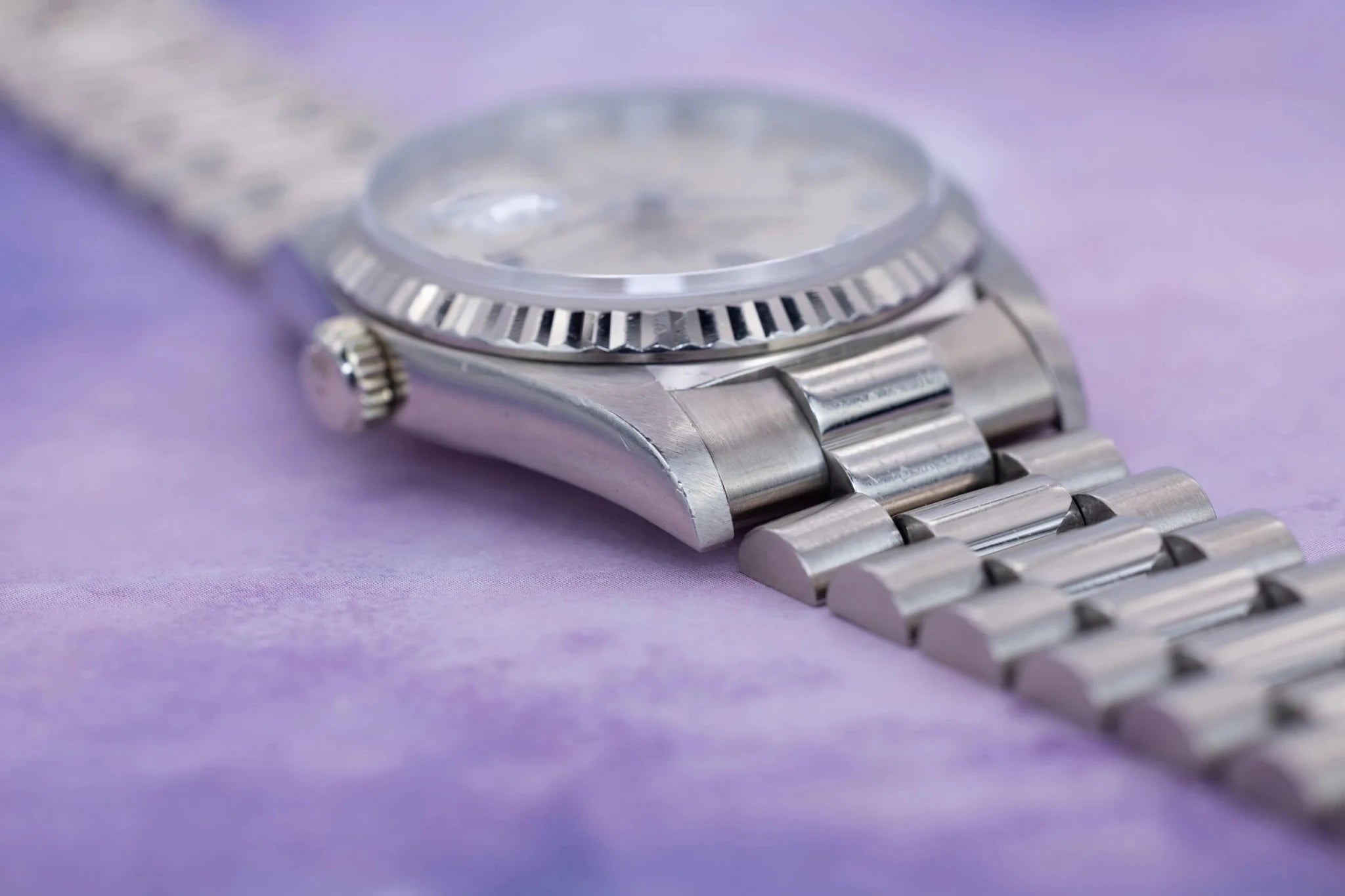 1995 Rolex Day-Date Ref. 18239 | Silver Diamond Dial - Sierra Time Co