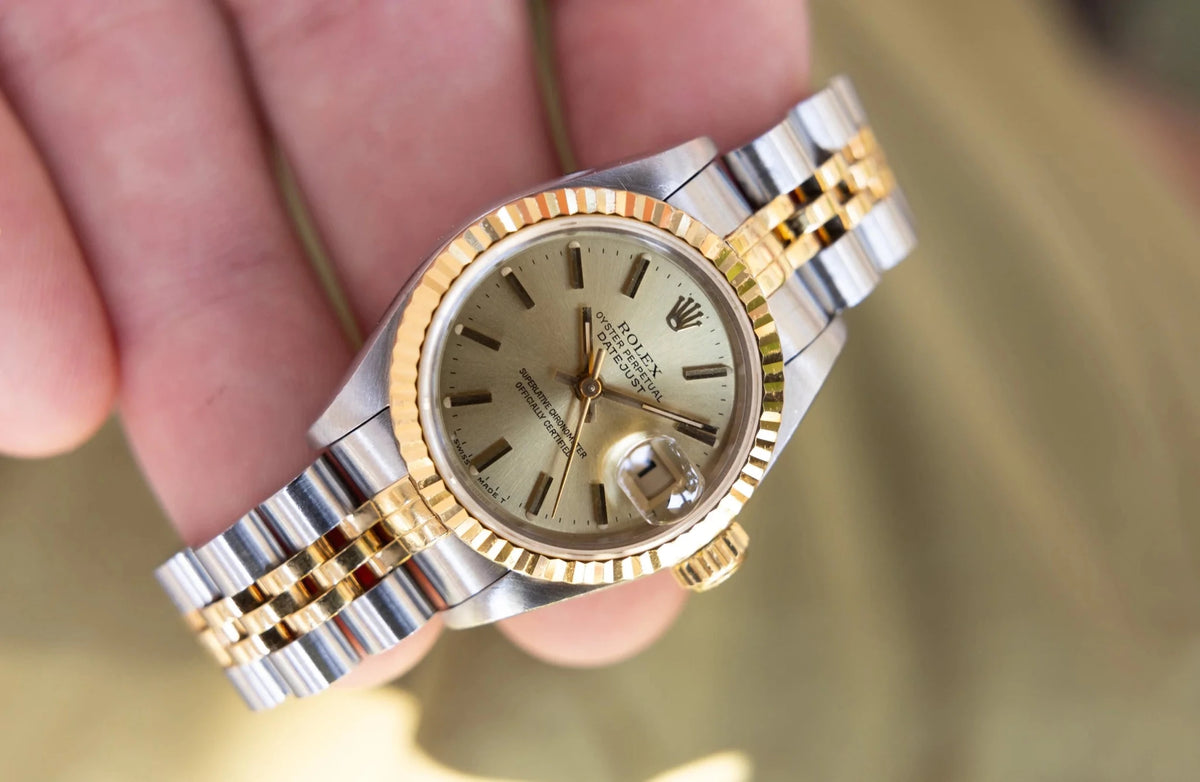 1995 Rolex Ladies Datejust Ref. 69173 | Champagne Dial | Papers - Sierra Time Co