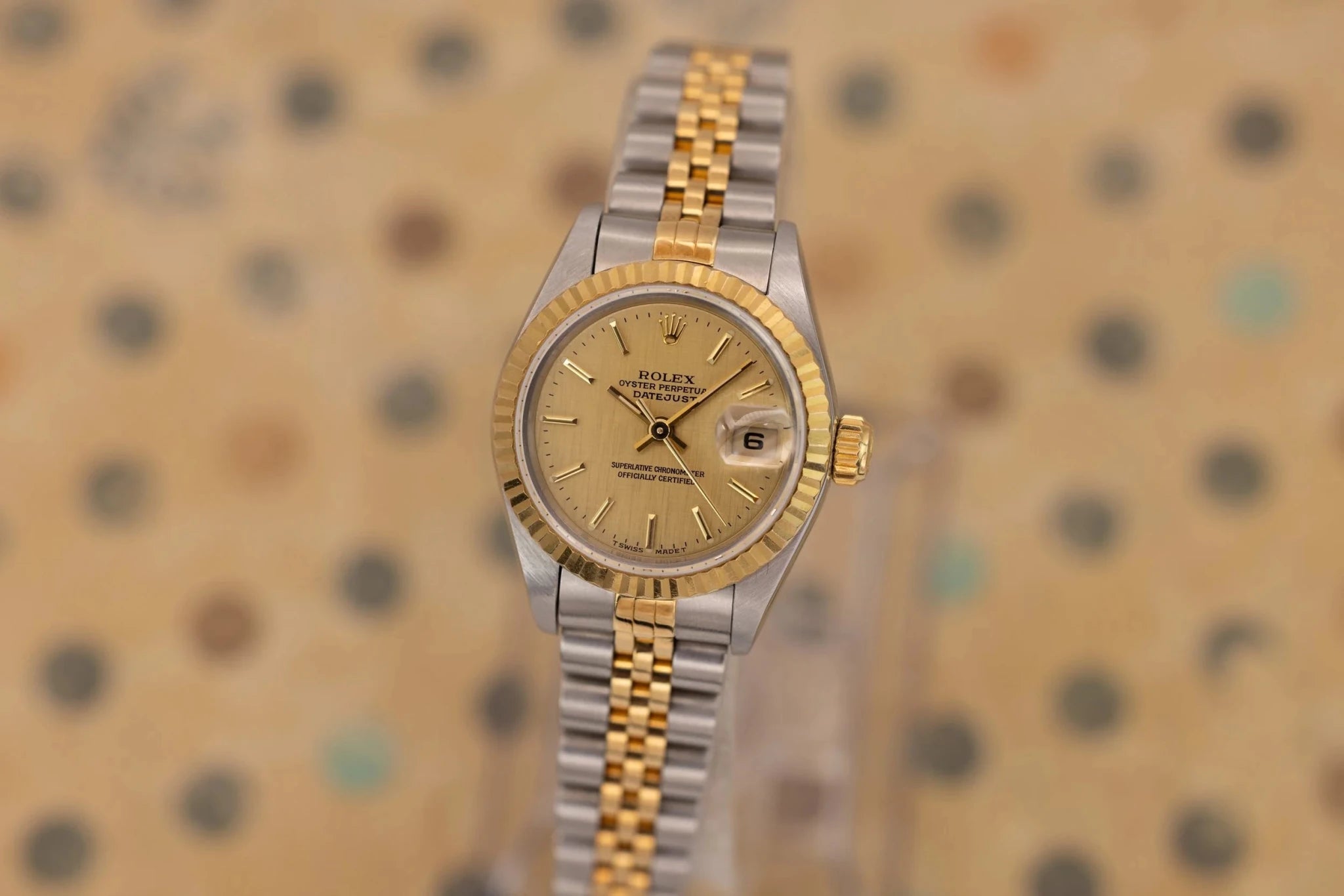 1995 Rolex Ladies Datejust Ref. 69173 | Champagne Linen Dial | Box and Papers - Sierra Time Co