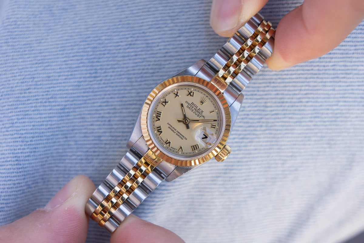 1995 Rolex Ladies Datejust Ref. 69173 | Champagne Roman Numeral Dial - Sierra Time Co