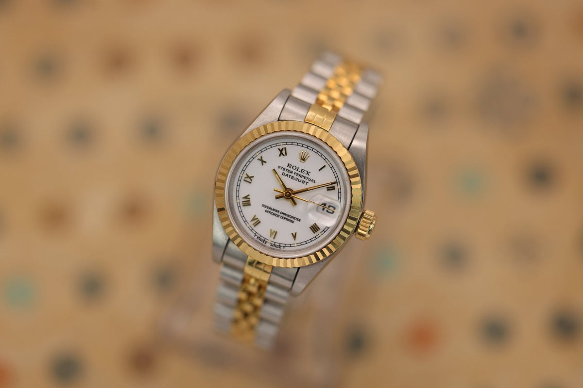 1995 Rolex Ladies Datejust Ref. 69173 | White Roman Numeral Dial | Box and Papers - Sierra Time Co