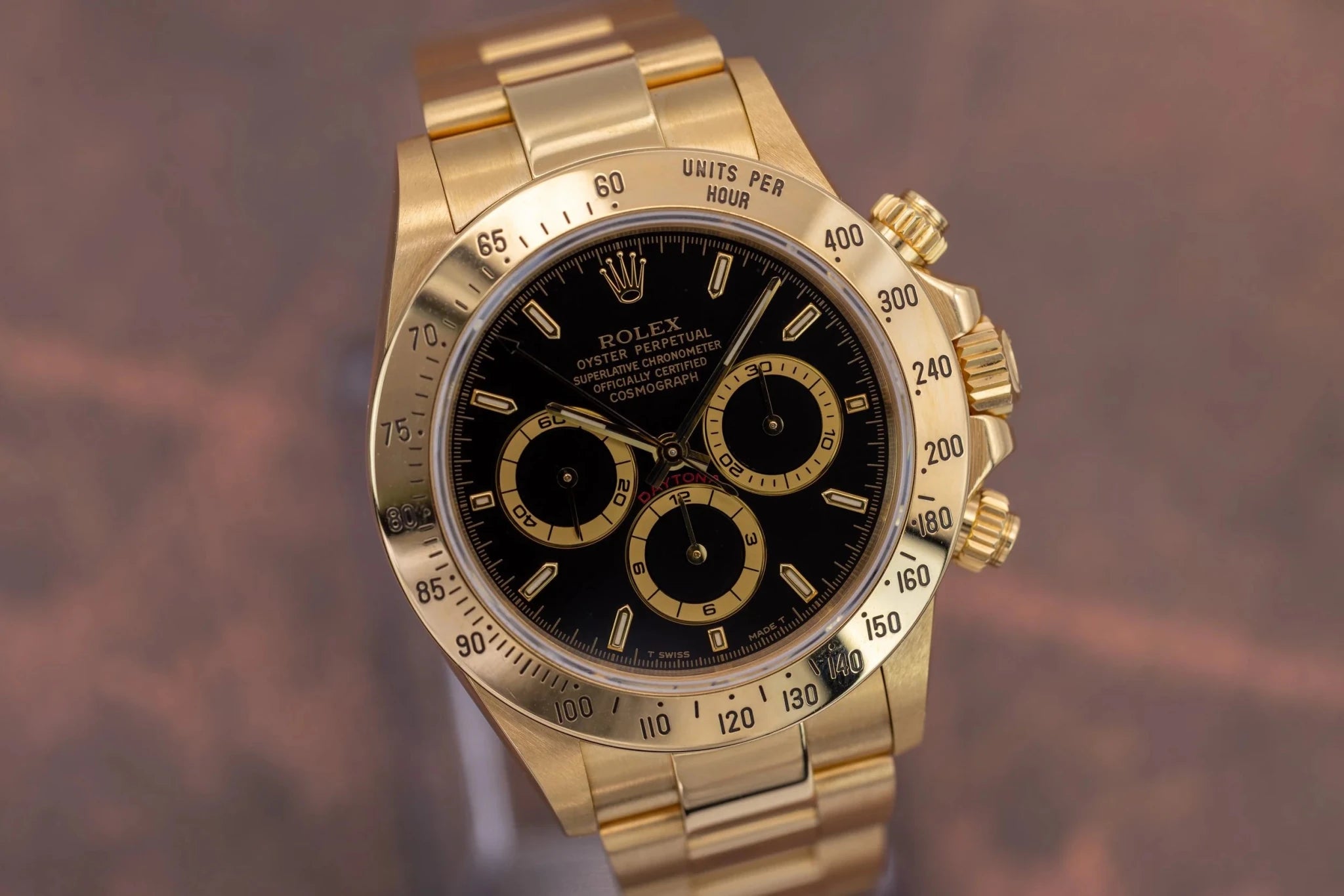 1995 Rolex Zenith Daytona Ref. 16528 | 18K Yellow Gold | Black Dial | Rolex CPO Guarantee Card - Sierra Time Co