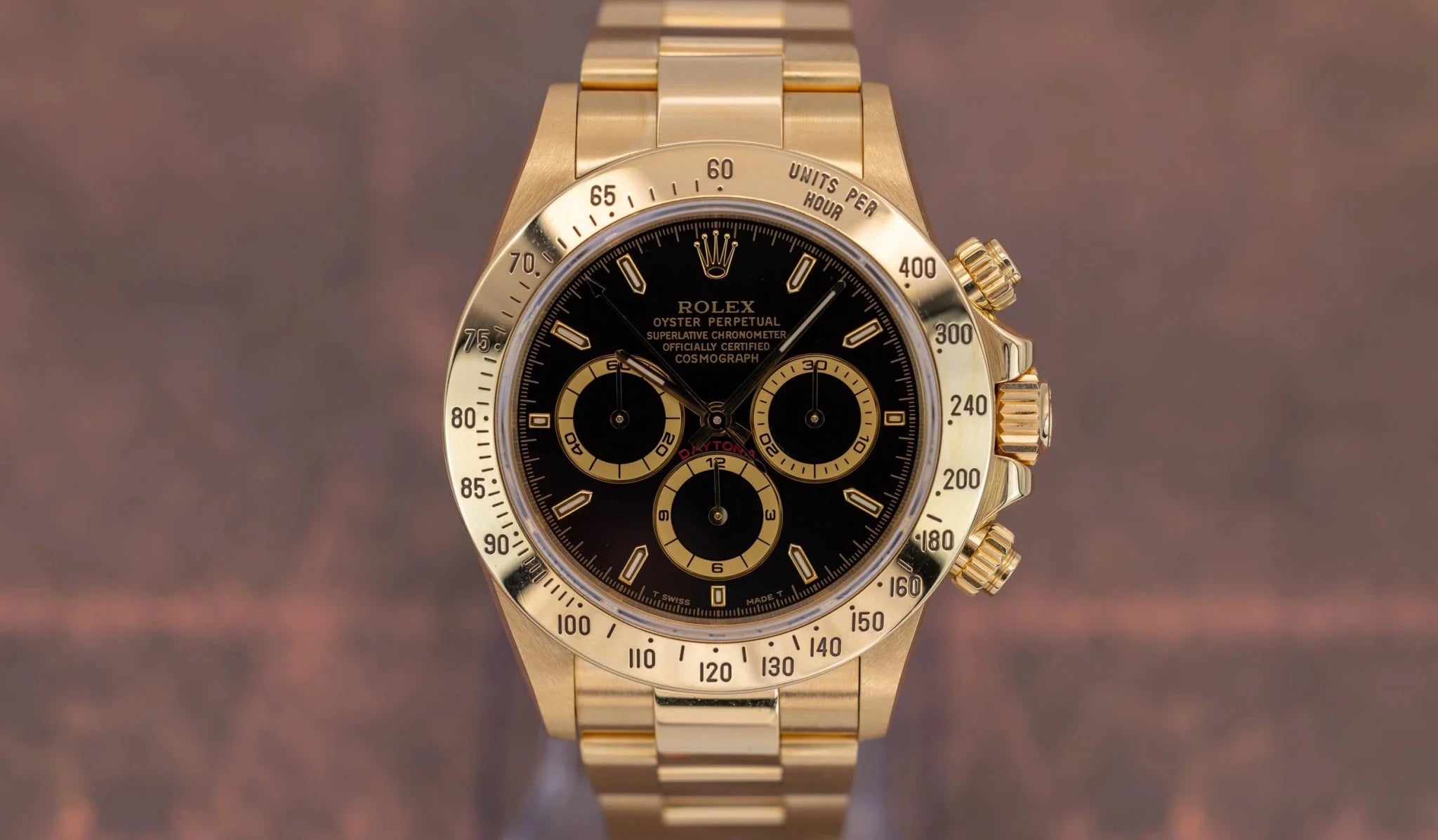 1995 Rolex Zenith Daytona Ref. 16528 | 18K Yellow Gold | Black Dial | Rolex CPO Guarantee Card - Sierra Time Co