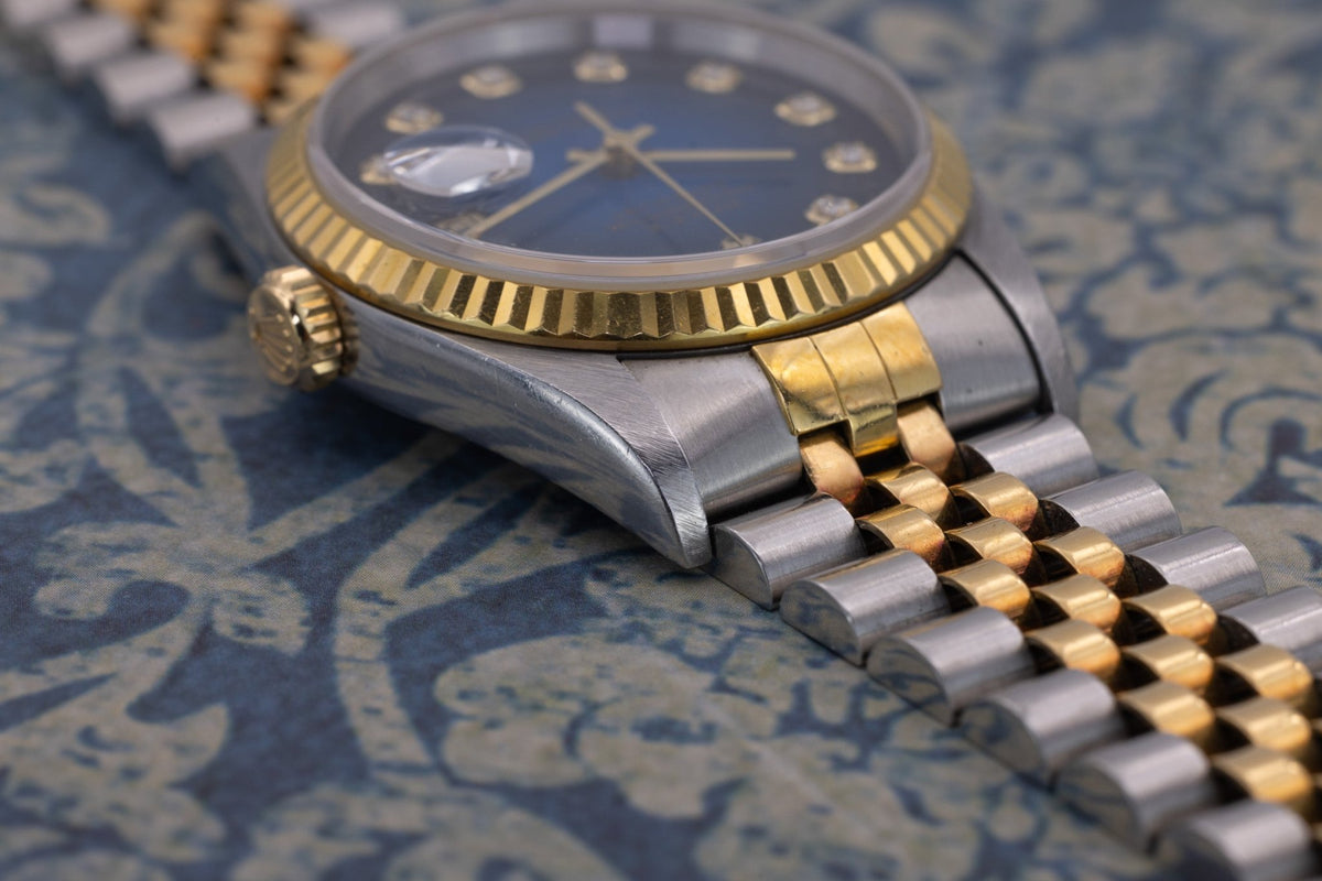 1996 Rolex Datejust Ref. 16233 | Blue Vignette Diamond Dial - Sierra Time Co