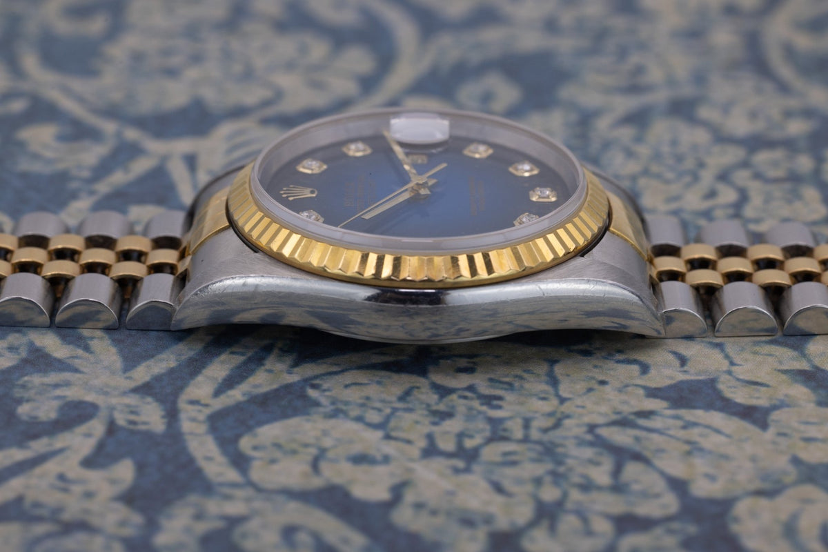 1996 Rolex Datejust Ref. 16233 | Blue Vignette Diamond Dial - Sierra Time Co