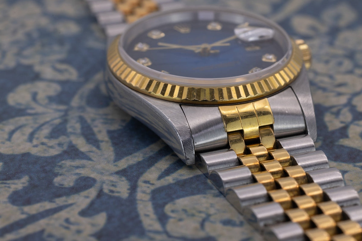 1996 Rolex Datejust Ref. 16233 | Blue Vignette Diamond Dial - Sierra Time Co