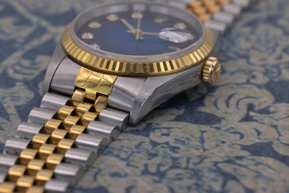 1996 Rolex Datejust Ref. 16233 | Blue Vignette Diamond Dial - Sierra Time Co