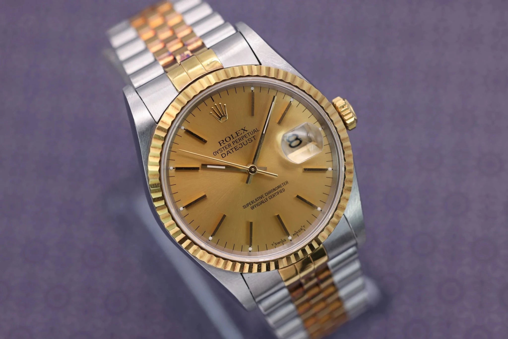 1996 Rolex Datejust Ref. 16233 | Champagne Dial | Box and Papers - Sierra Time Co