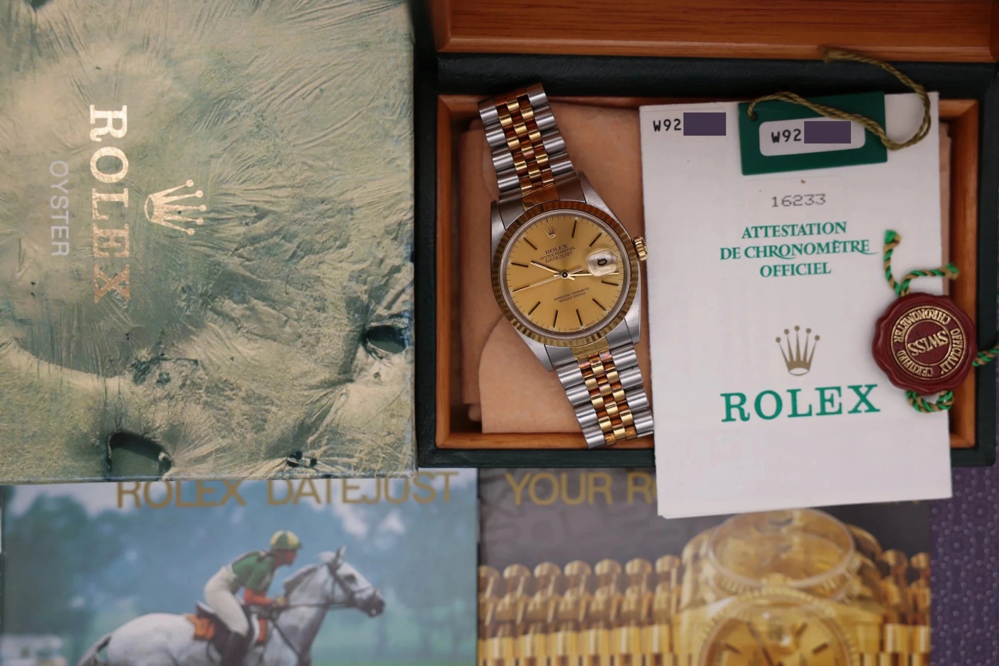 1996 Rolex Datejust Ref. 16233 | Champagne Dial | Box and Papers - Sierra Time Co