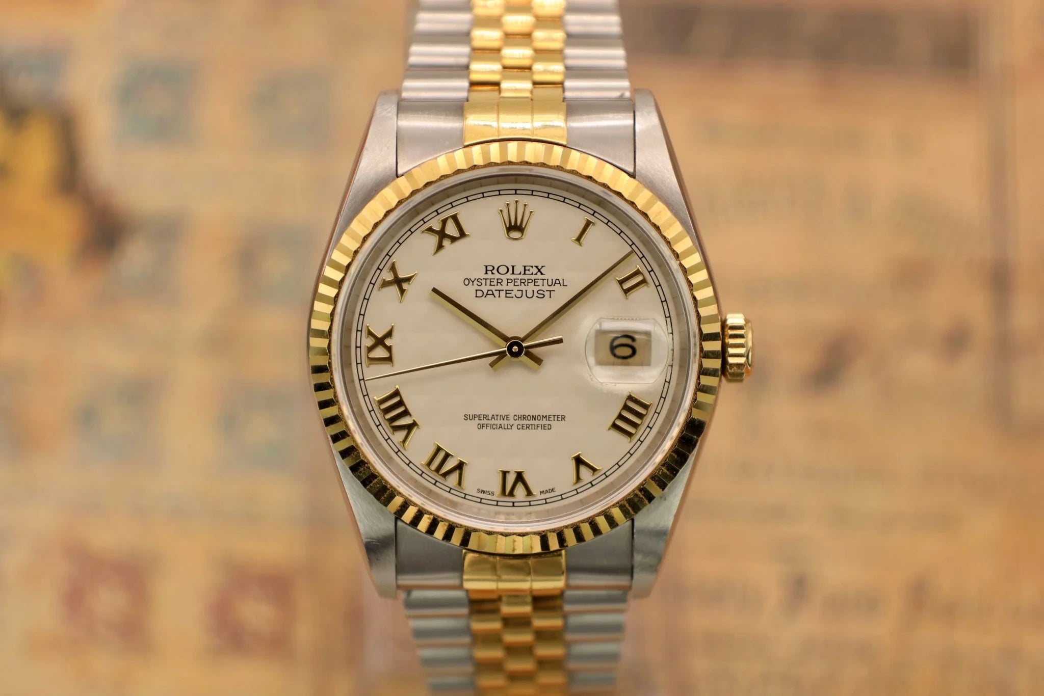 1996 Rolex Datejust Ref. 16233 | Cream Pyramid Dial - Sierra Time Co