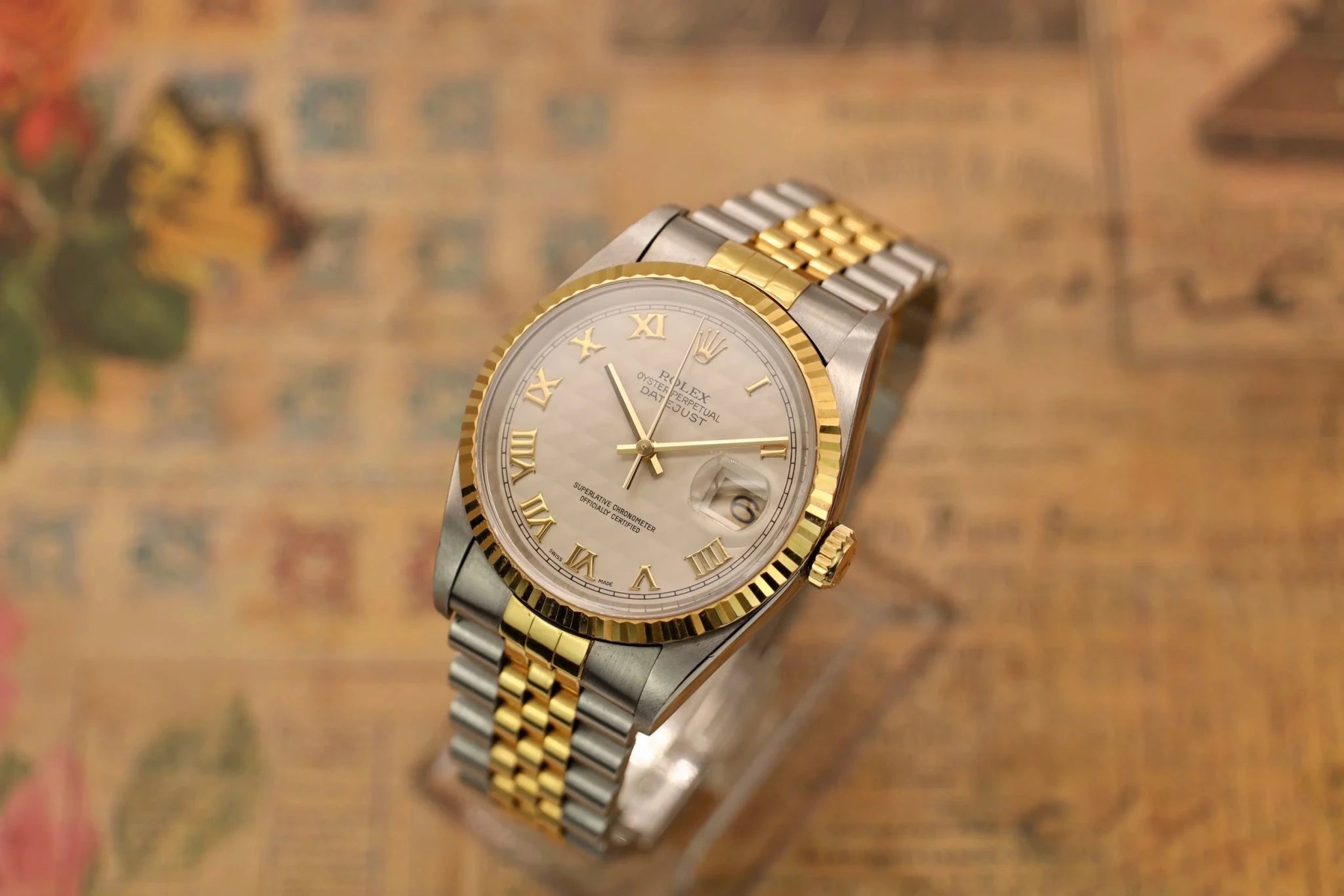 1996 Rolex Datejust Ref. 16233 | Cream Pyramid Dial - Sierra Time Co