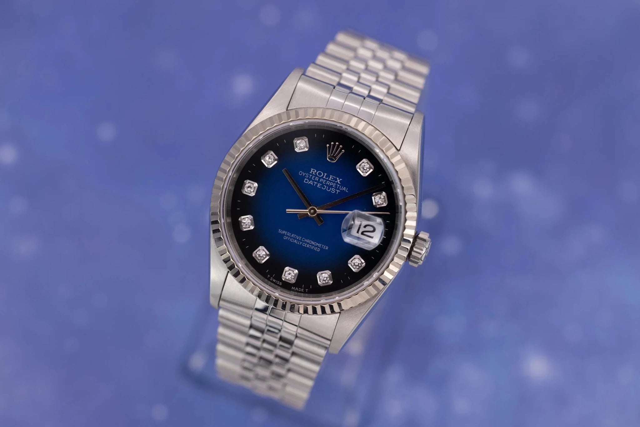 1996 Rolex Datejust Ref. 16234 | Blue Vignette Diamond Dial - Sierra Time Co
