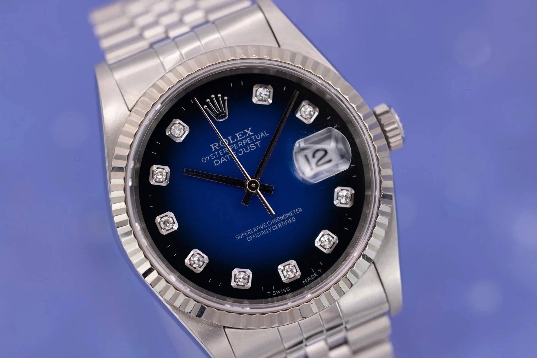 1996 Rolex Datejust Ref. 16234 | Blue Vignette Diamond Dial - Sierra Time Co