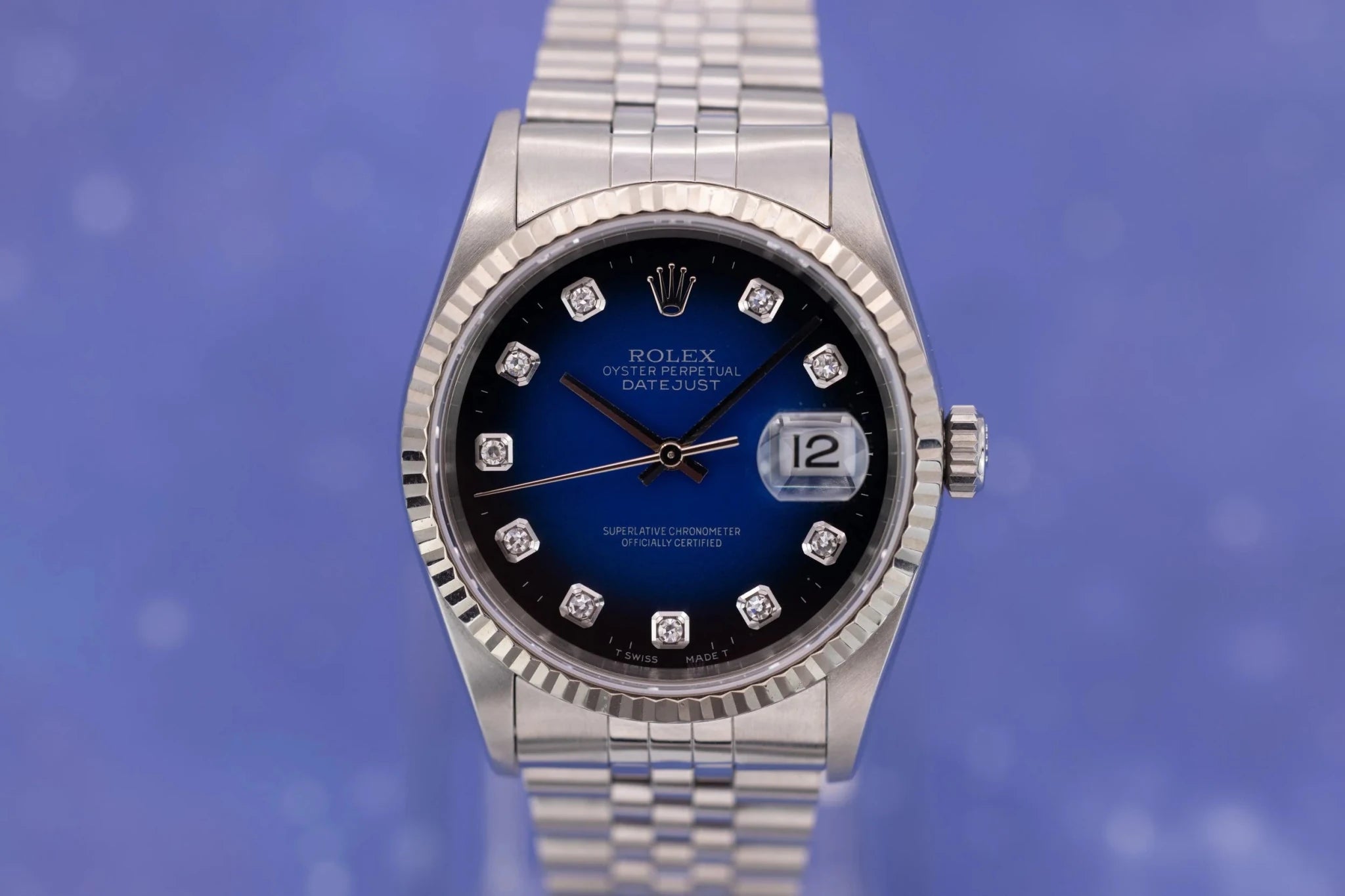 1996 Rolex Datejust Ref. 16234 | Blue Vignette Diamond Dial - Sierra Time Co