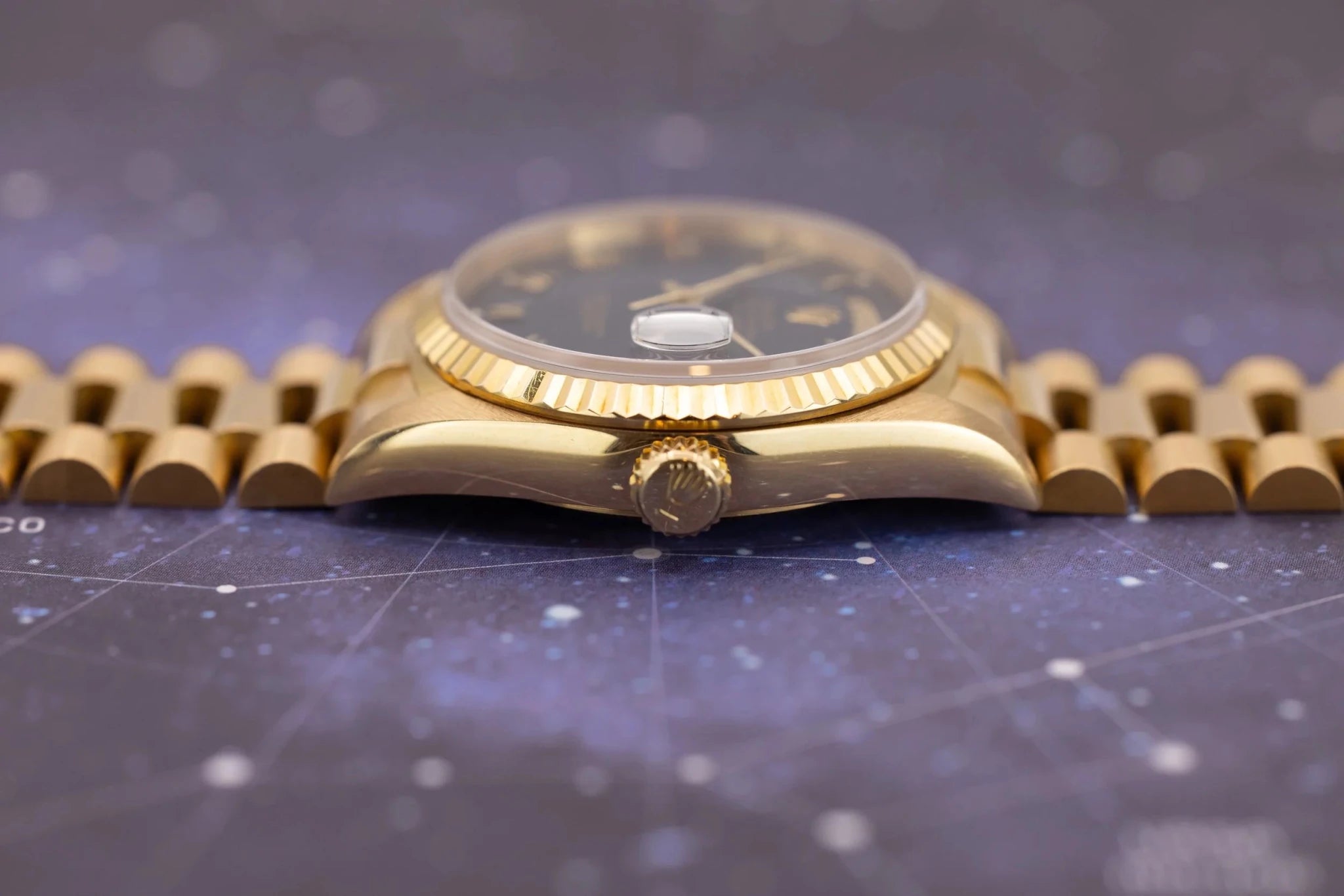 1996 Rolex Day-Date Ref. 18238 | Matte Blue Roman Dial | Box and Papers - Sierra Time Co