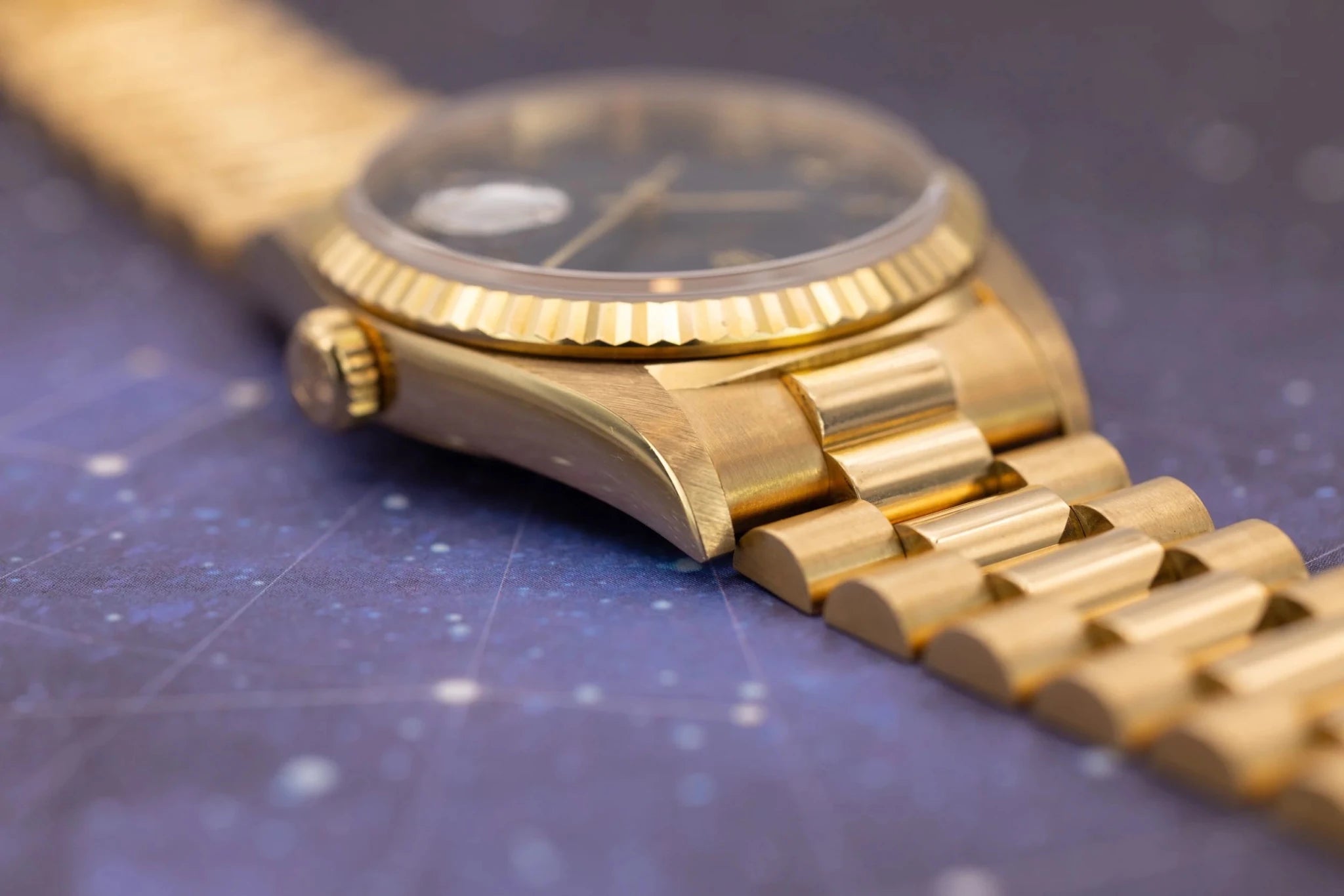 1996 Rolex Day-Date Ref. 18238 | Matte Blue Roman Dial | Box and Papers - Sierra Time Co
