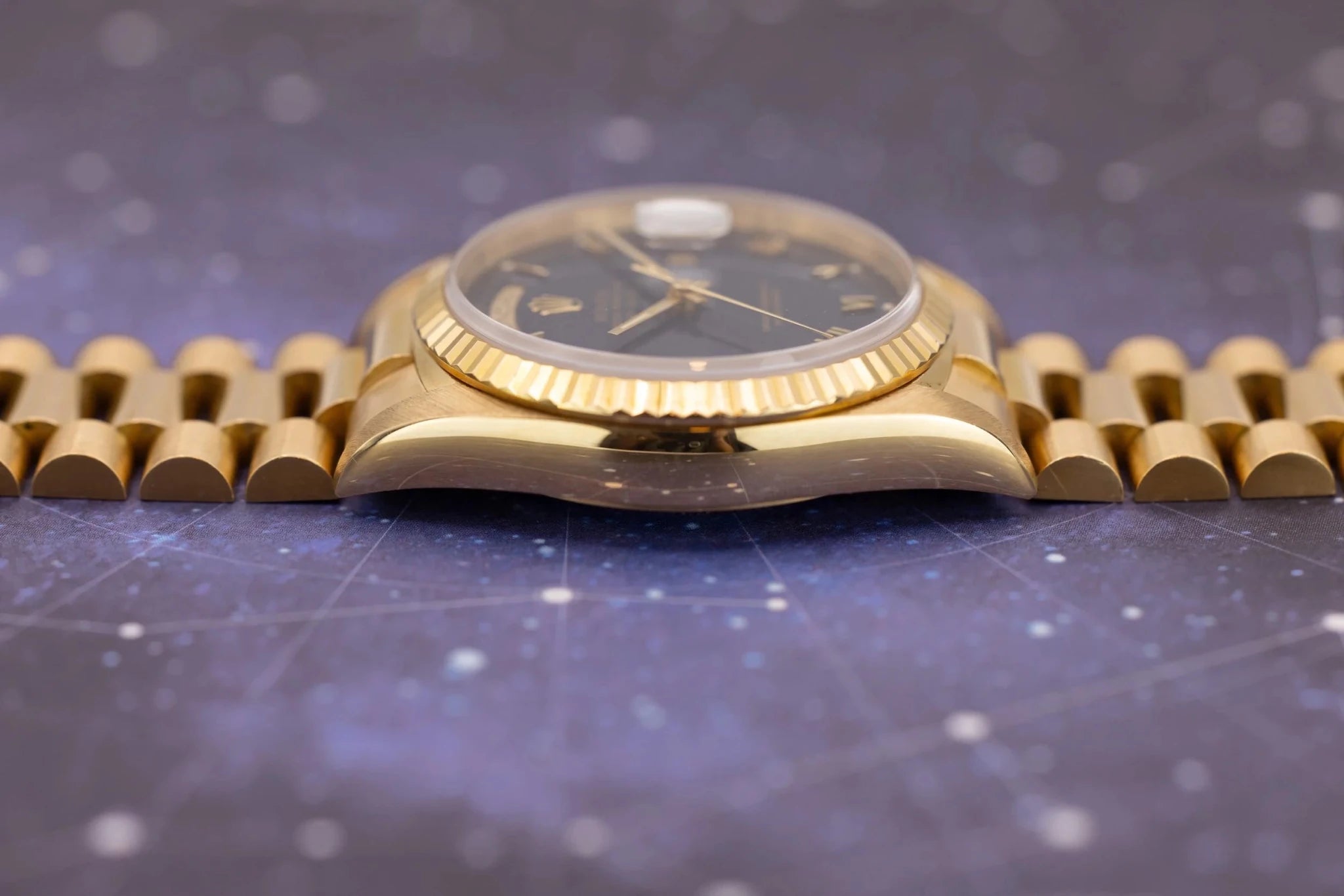 1996 Rolex Day-Date Ref. 18238 | Matte Blue Roman Dial | Box and Papers - Sierra Time Co