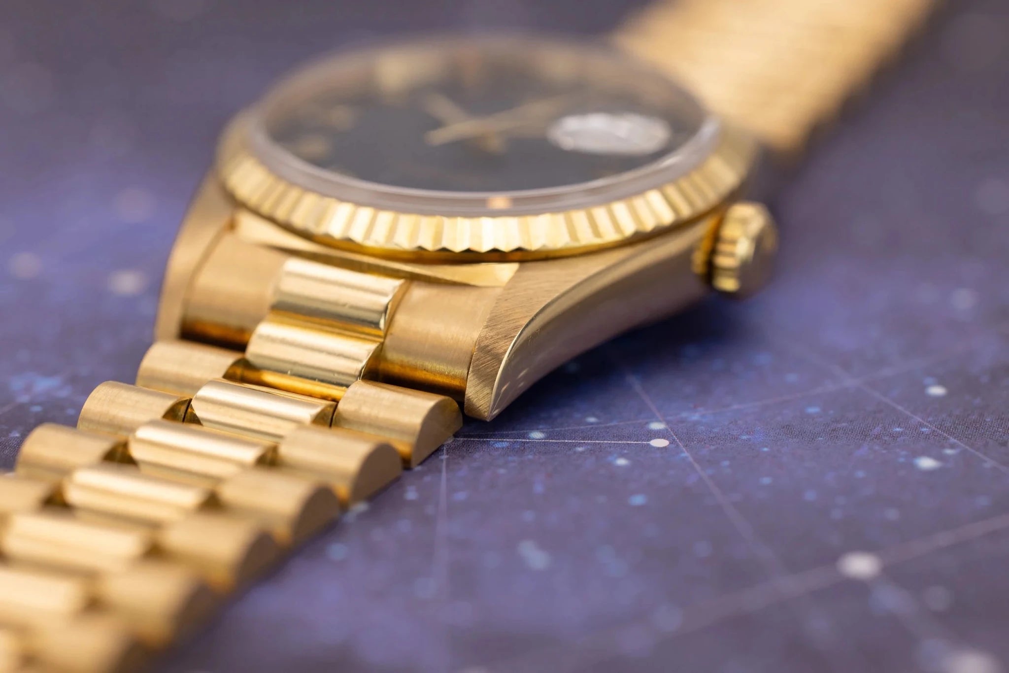 1996 Rolex Day-Date Ref. 18238 | Matte Blue Roman Dial | Box and Papers - Sierra Time Co