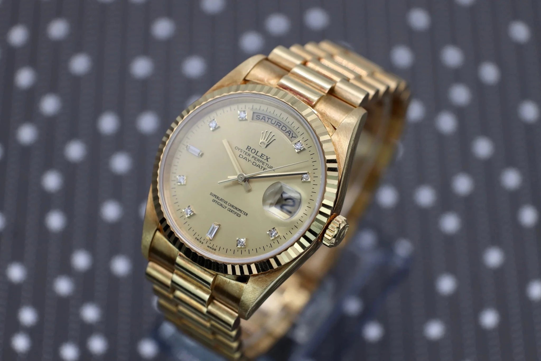 1996 Rolex Day-Date Ref. 18238 | Unpolished | Diamond Dial - Sierra Time Co