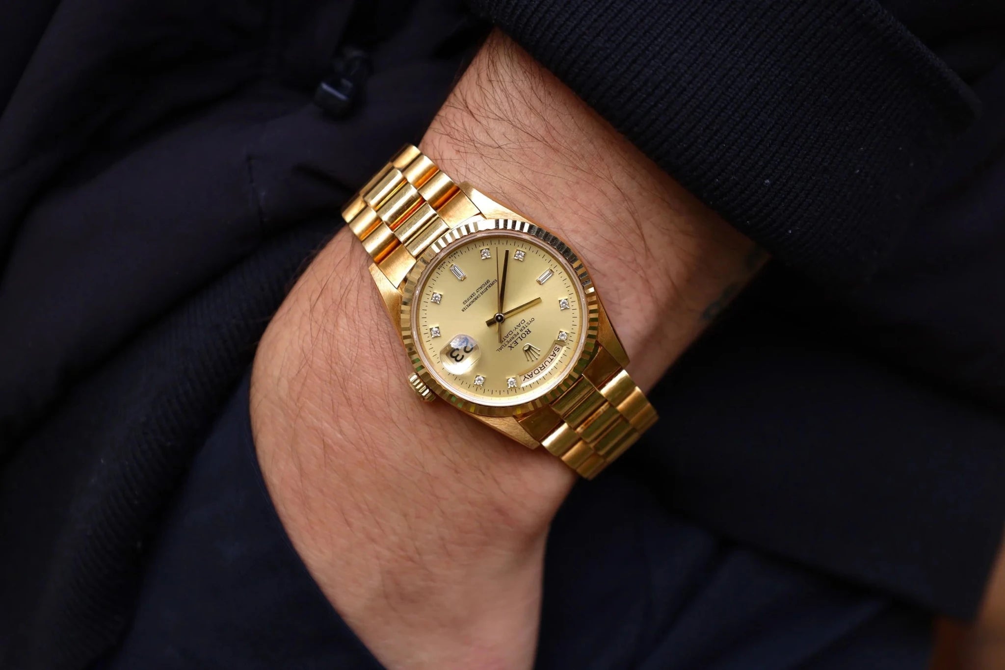 1996 Rolex Day-Date Ref. 18238 | Unpolished | Diamond Dial - Sierra Time Co