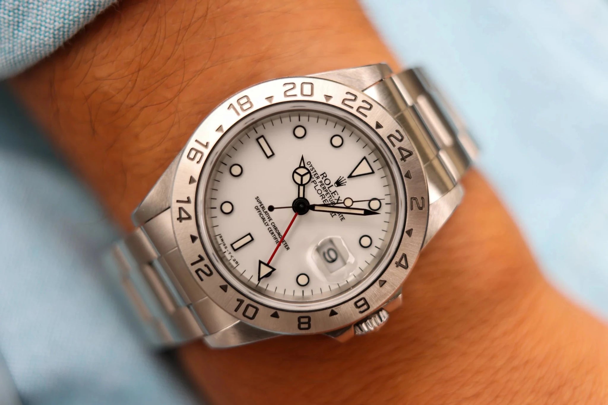 1996 Rolex Explorer II Ref. 16570 Polar | Creamy Patina - Sierra Time Co