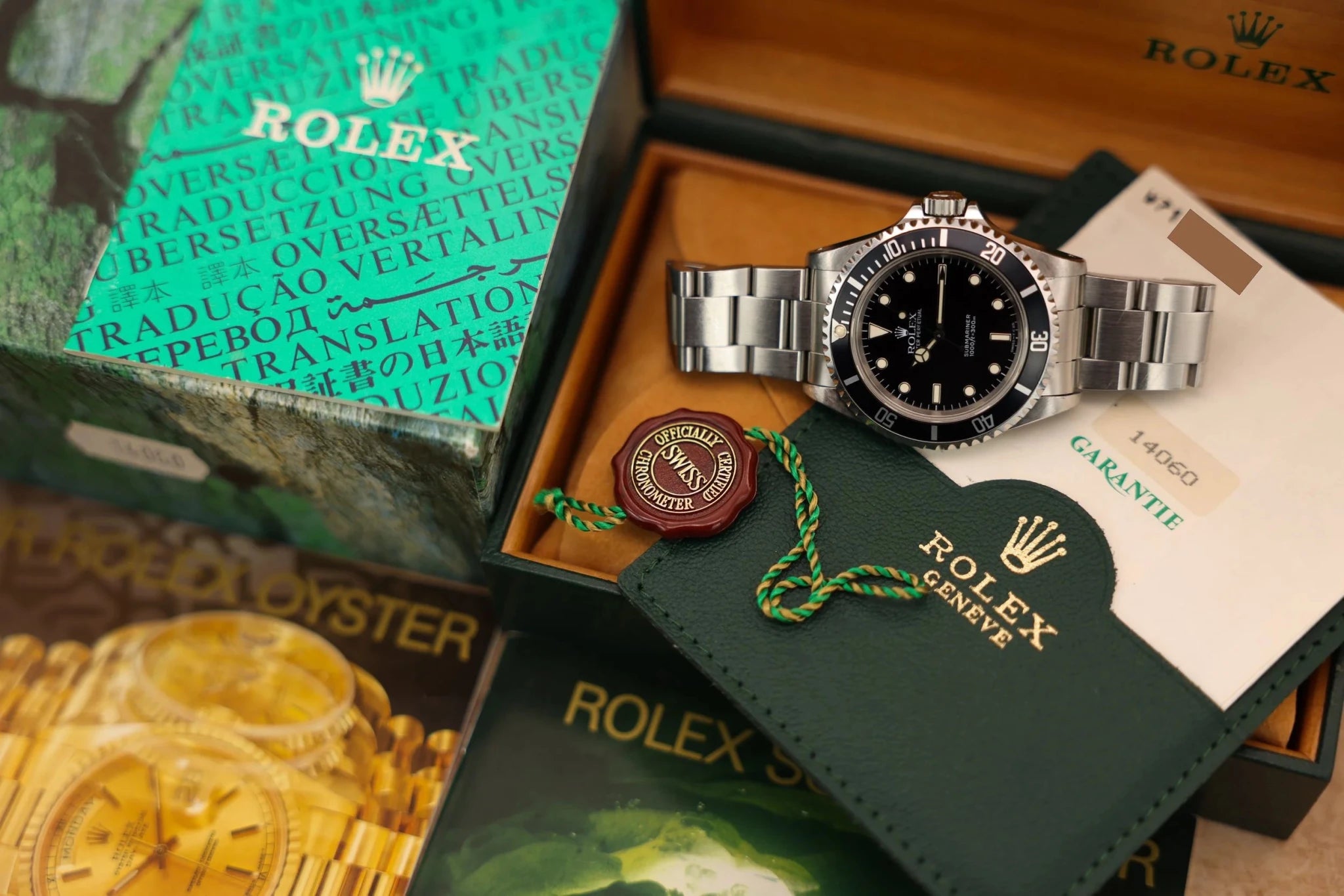 1996 Rolex Submariner Ref. 14060 | Creamy Patina | Box and Papers - Sierra Time Co