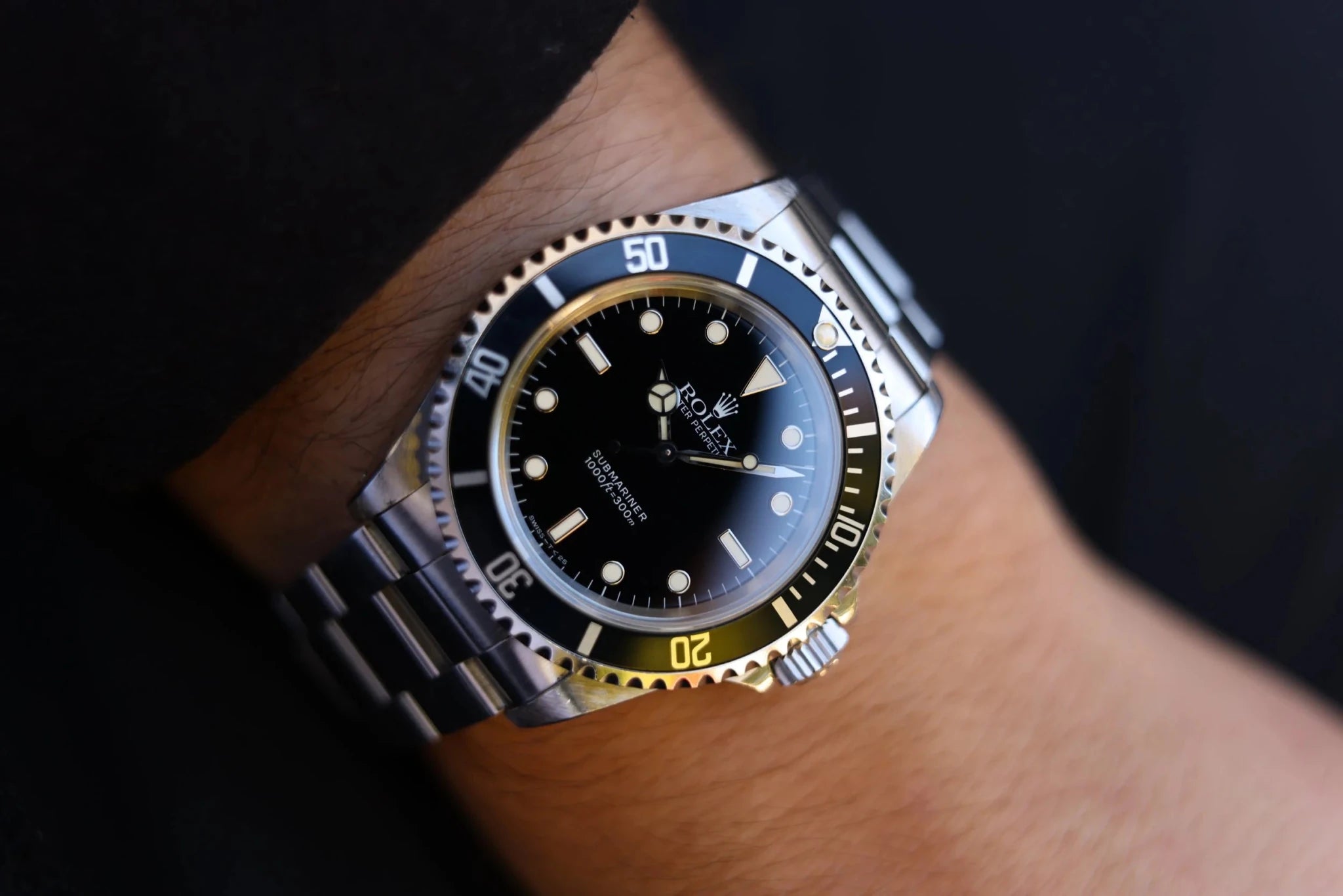 1996 Rolex Submariner Ref. 14060 | Creamy Patina | Box and Papers - Sierra Time Co