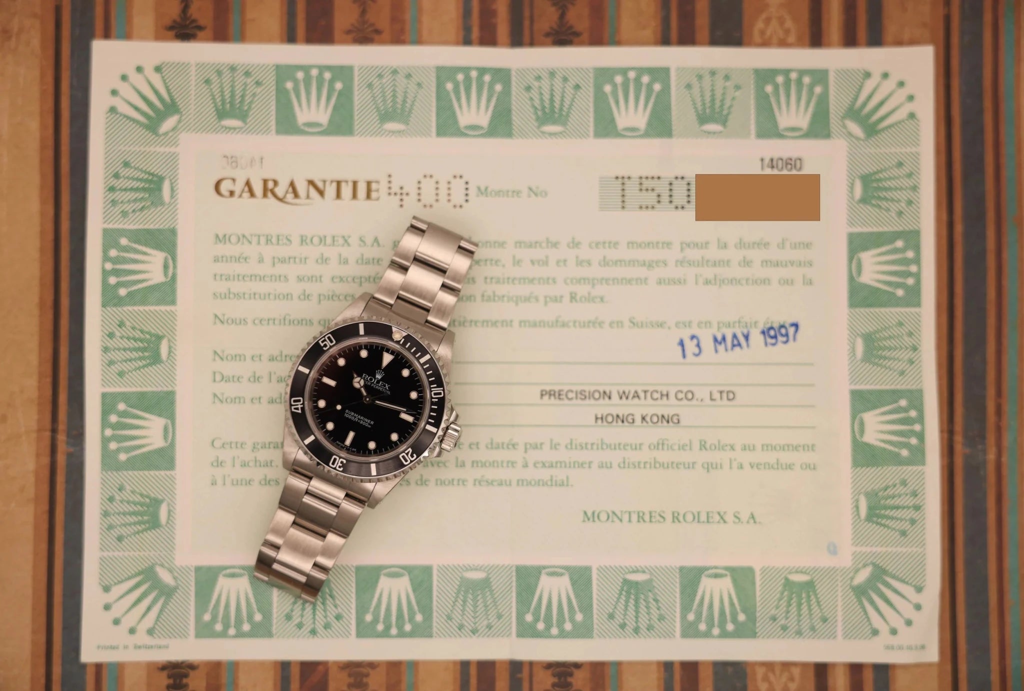 1996 Rolex Submariner Ref. 14060 | Tritium Dial | Papers - Sierra Time Co