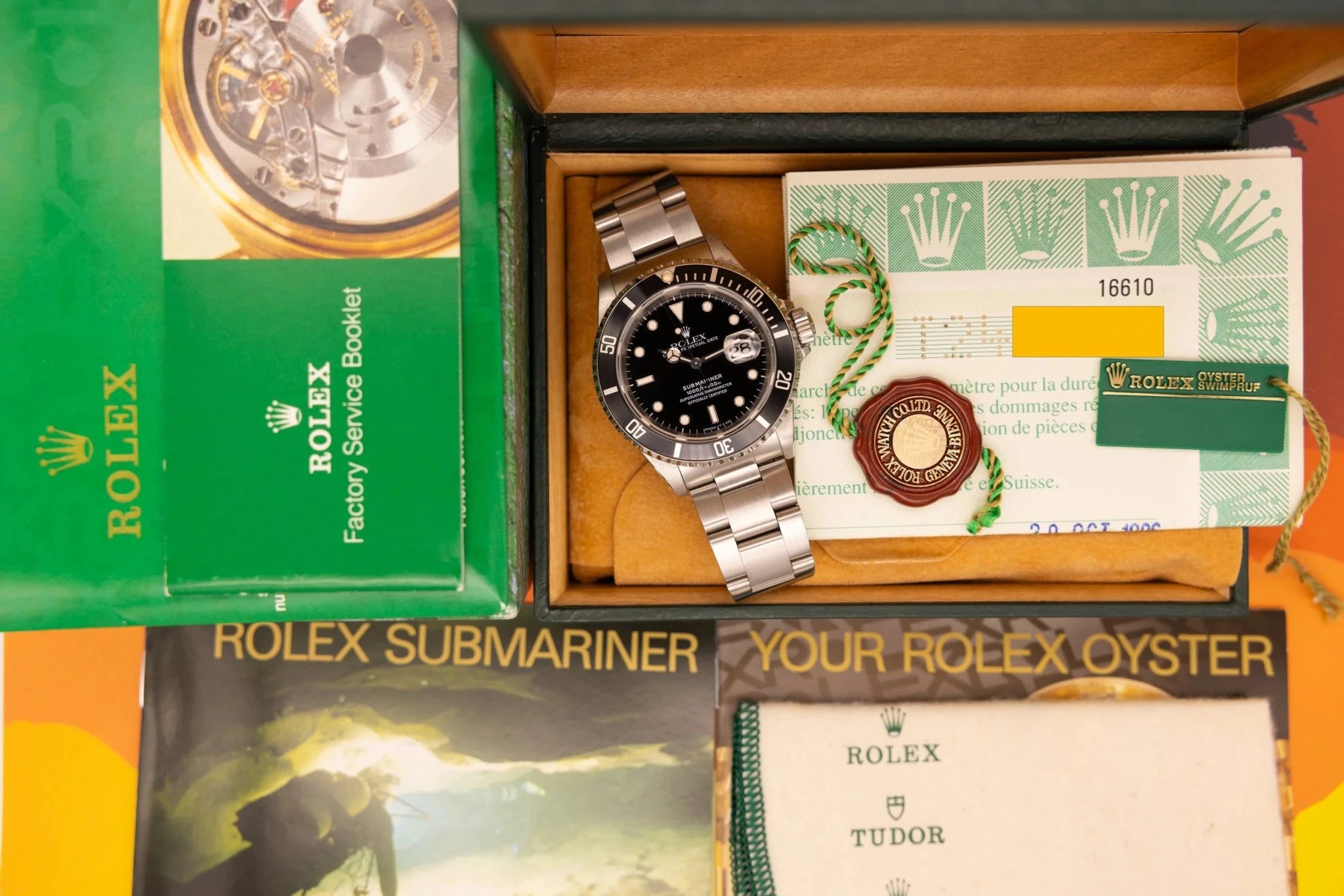1996 Rolex Submariner Ref. 16610 | Vibrant Tritium | Box and Papers - Sierra Time Co