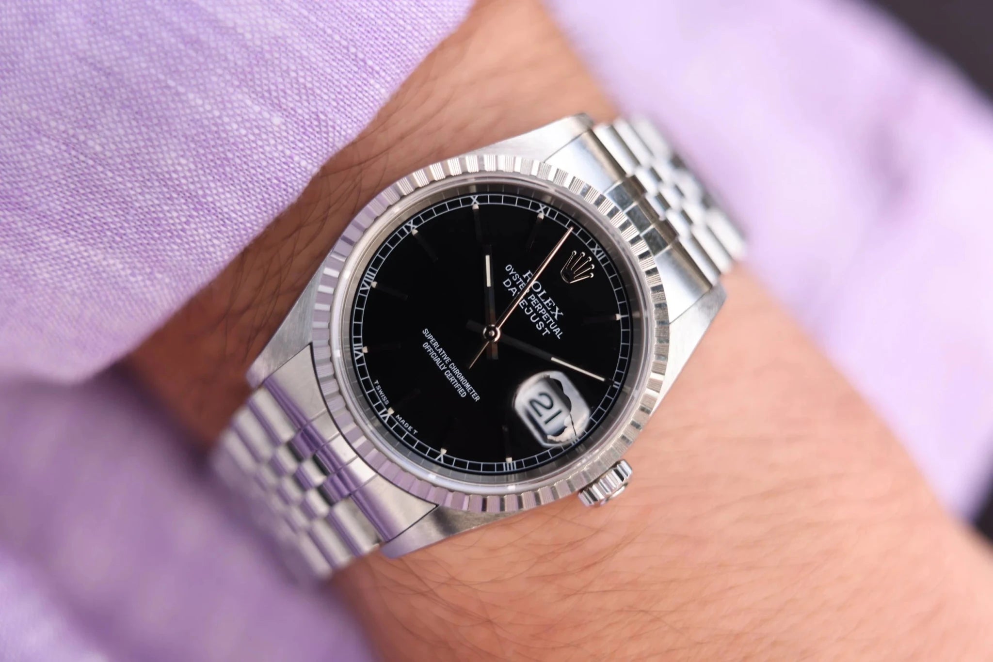 1997 Rolex Datejust Ref. 16220 | Black Dial - Sierra Time Co