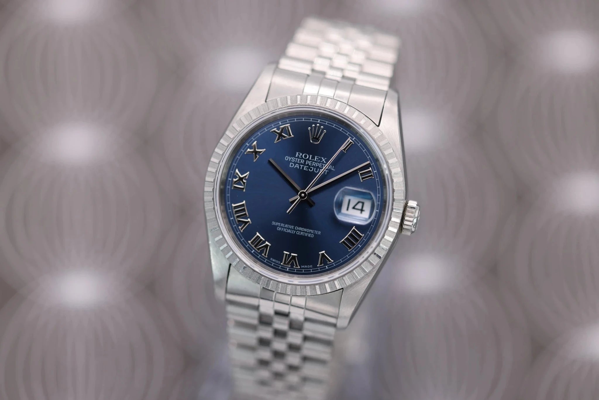 1997 Rolex Datejust Ref. 16220 | Blue Roman Numeral Dial | Box and Papers - Sierra Time Co