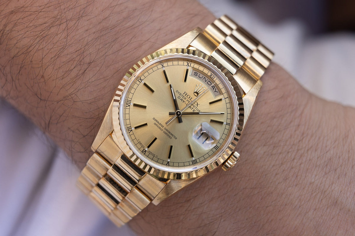1997 Rolex Day-Date Ref. 18238 | Champagne Dial | Box and Papers - Sierra Time Co