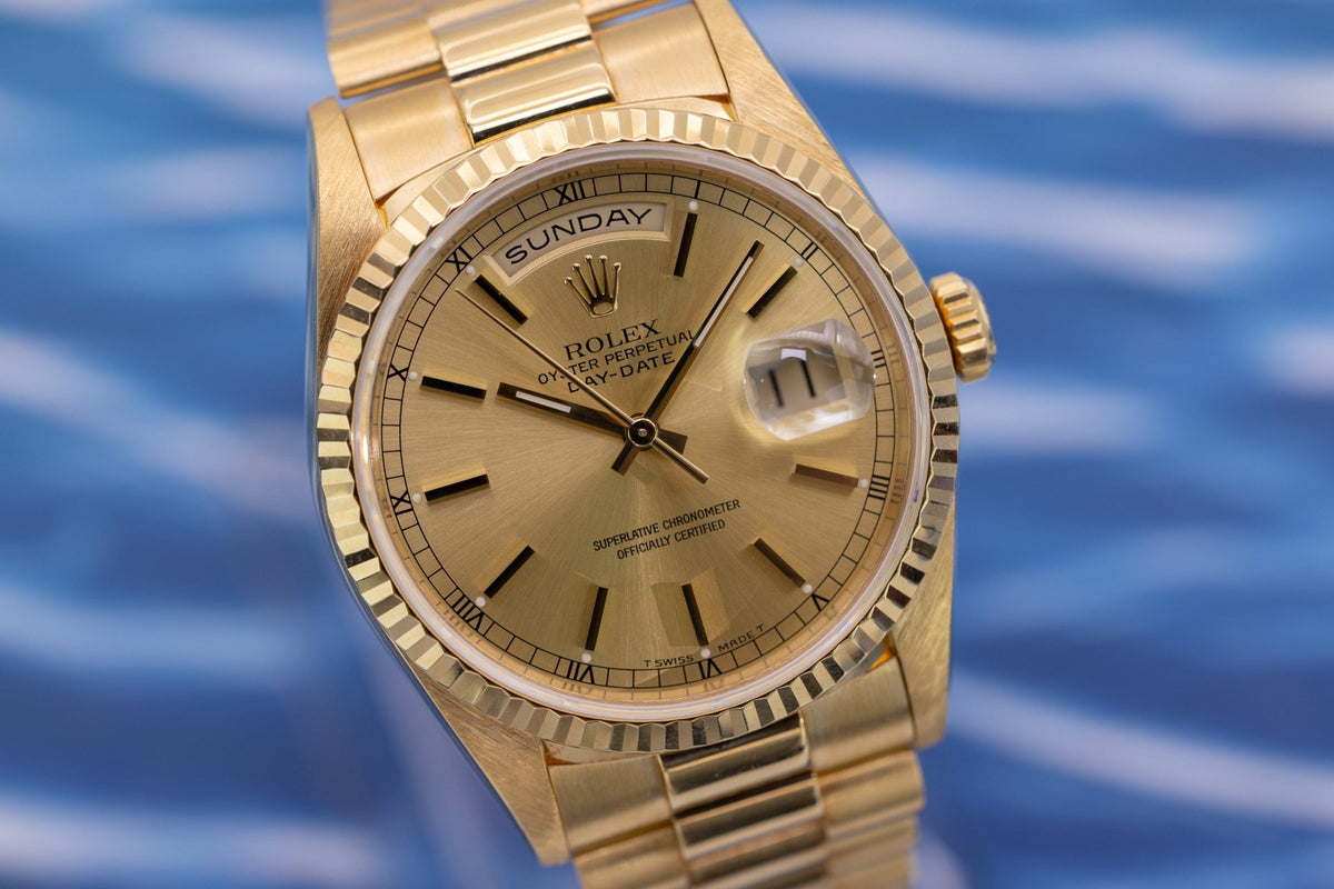 1997 Rolex Day-Date Ref. 18238 | Champagne Dial | Box and Papers - Sierra Time Co
