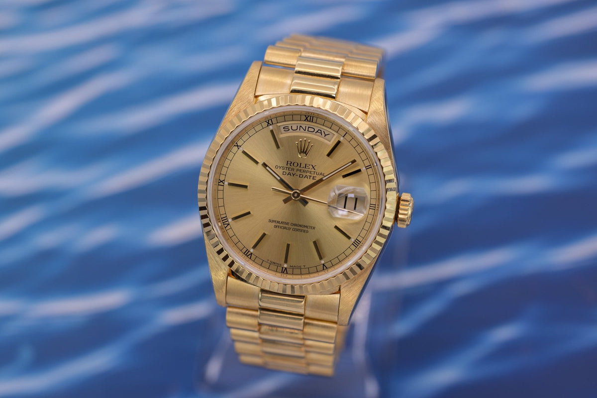 1997 Rolex Day-Date Ref. 18238 | Champagne Dial | Box and Papers - Sierra Time Co