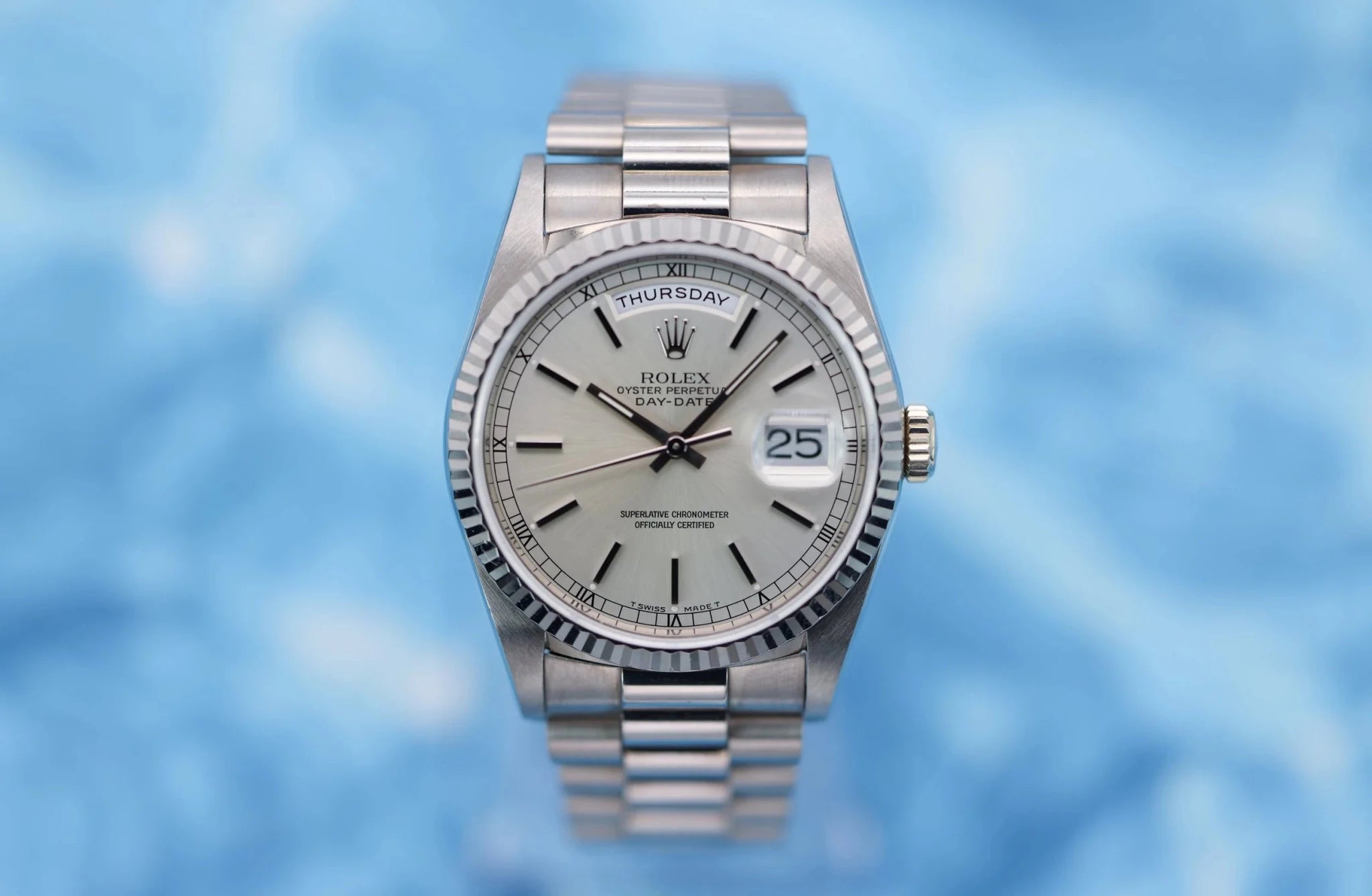 1997 Rolex Day-Date Ref. 18239 | 18K White Gold | Mint | Box and Papers - Sierra Time Co