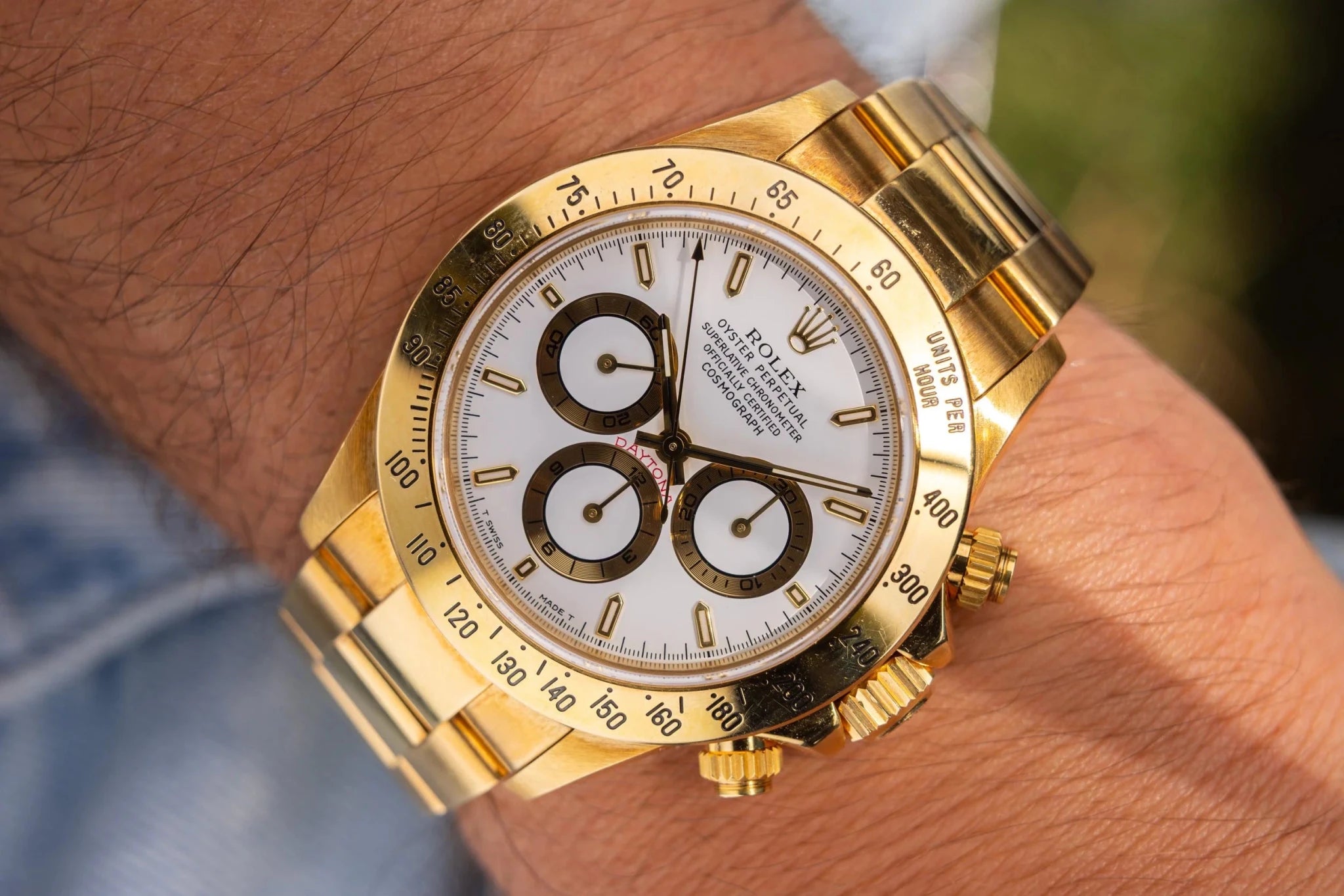 1997 Rolex Daytona Ref. 16528 | 18K YG | White Dial | Unpolished - Sierra Time Co