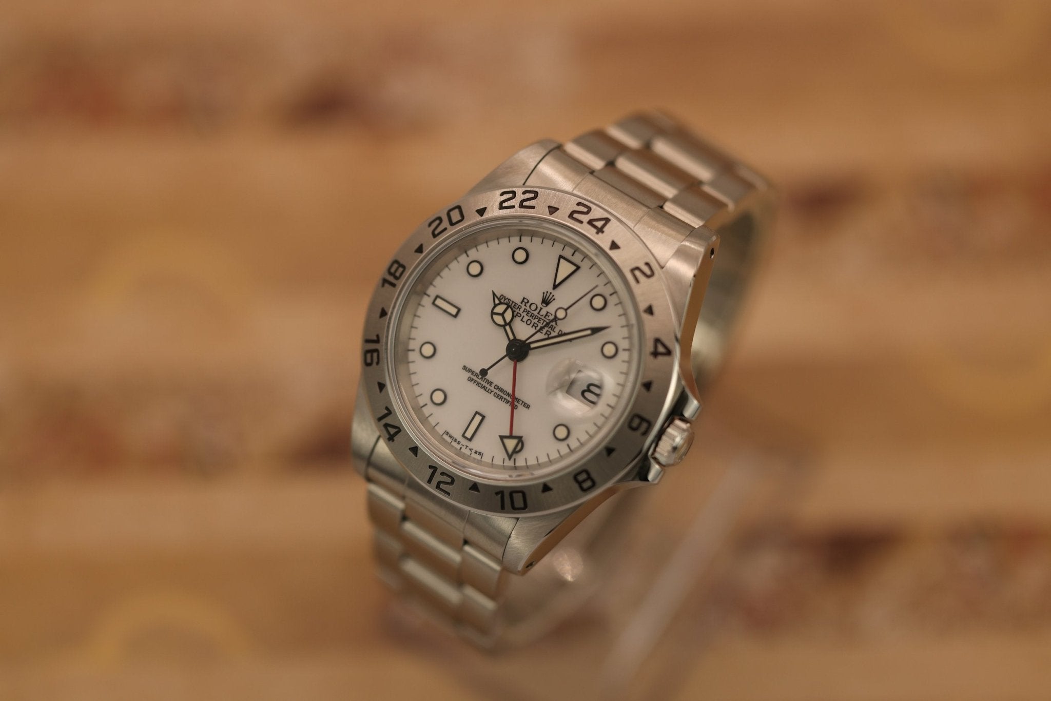 1997 Rolex Explorer II Ref. 16570 Polar | Creamy Patina | Box and Papers - Sierra Time Co