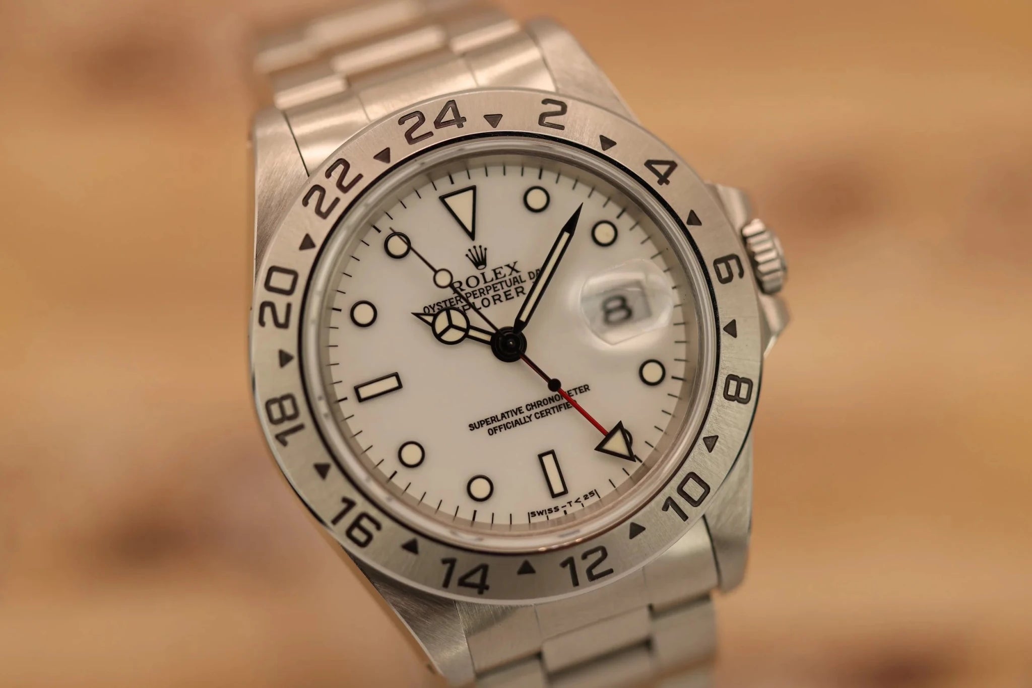 1997 Rolex Explorer II Ref. 16570 Polar | Creamy Patina | Box and Papers - Sierra Time Co
