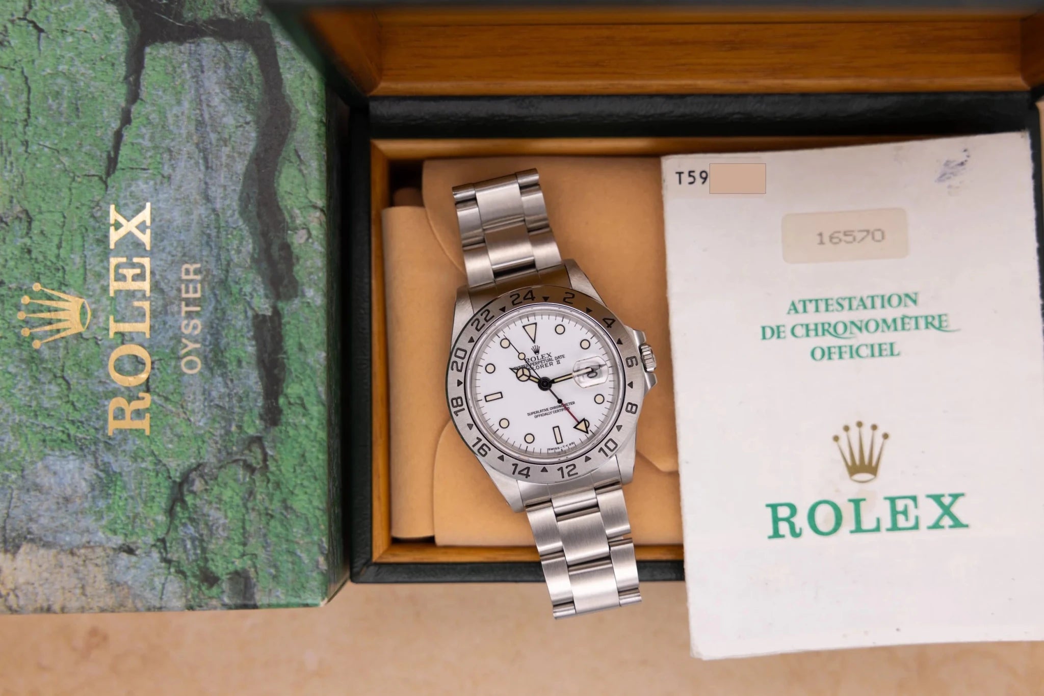 1997 Rolex Explorer II Ref. 16570 Polar | Vibrant Tritium | Box and Papers - Sierra Time Co