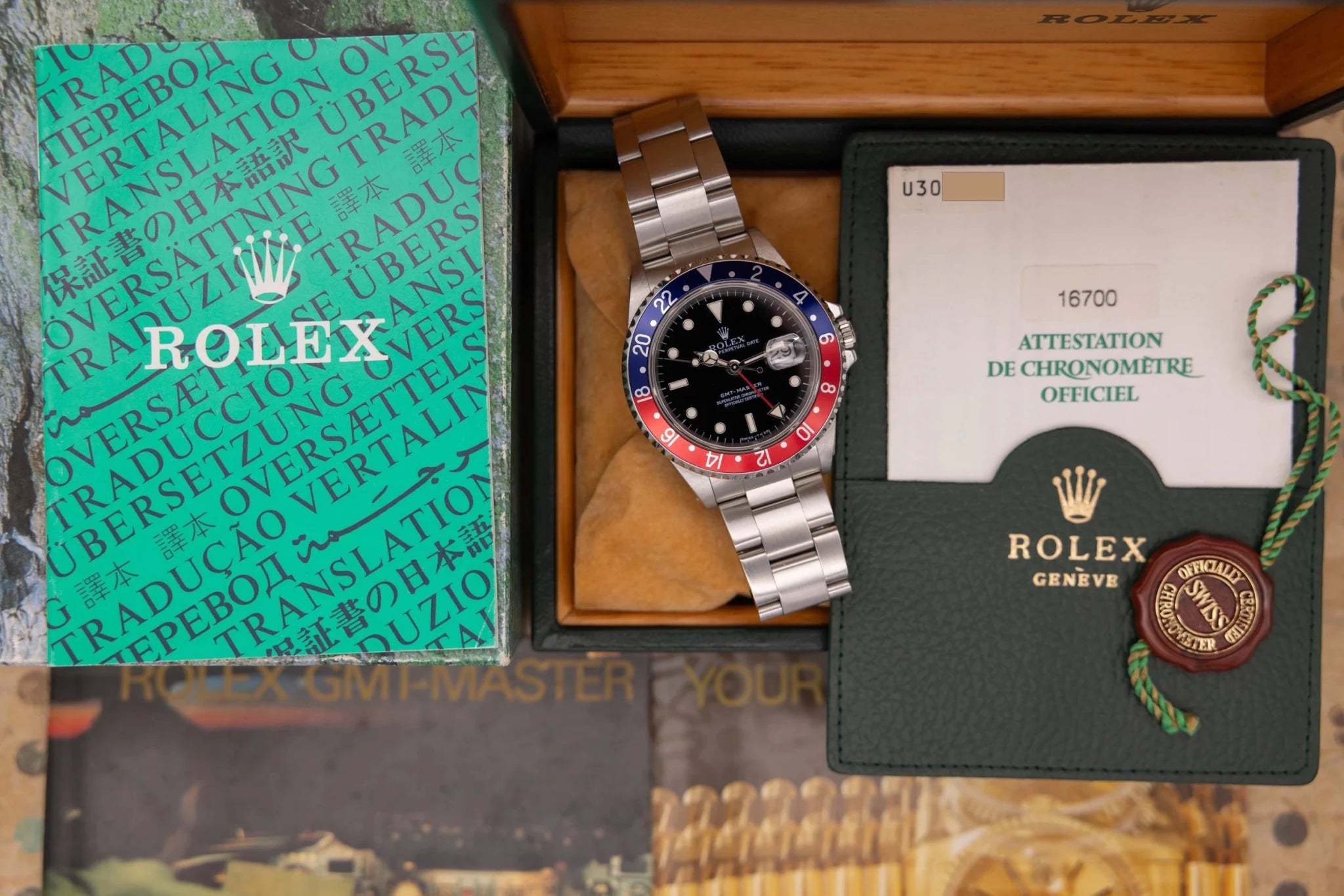 1997 Rolex GMT Master II Ref. 16700 | Creamy Tritium Dial | Box and Papers - Sierra Time Co