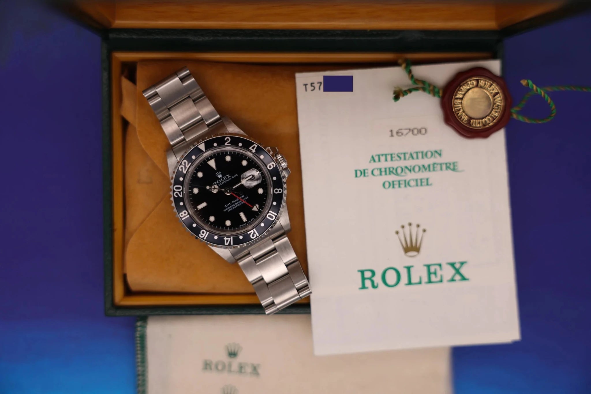1997 Rolex GMT Master Ref. 16700 | Navy Insert | Box and Papers - Sierra Time Co
