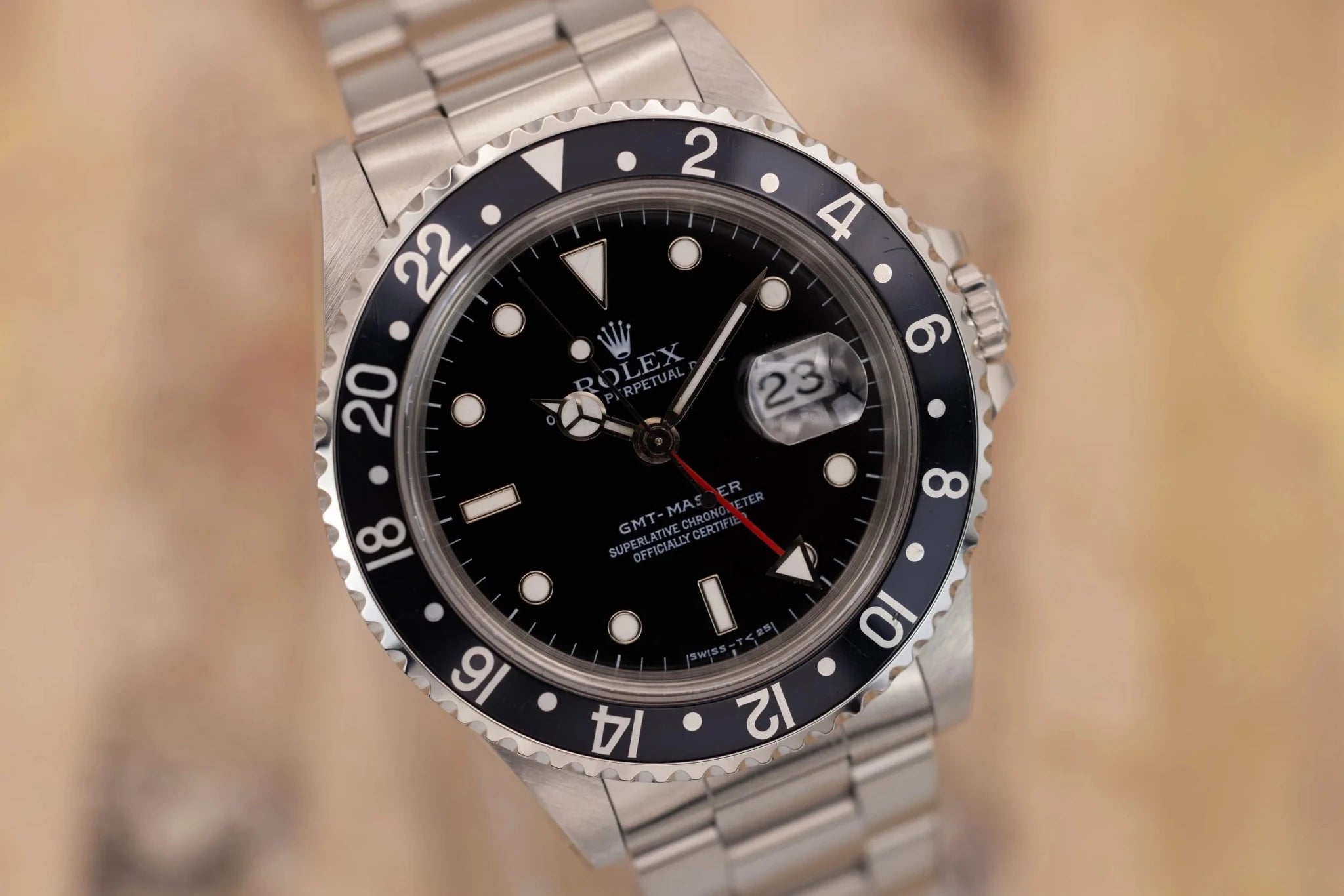 1997 Rolex GMT Master Ref. 16700 | Tritium Dial | Navy Blue Insert - Sierra Time Co