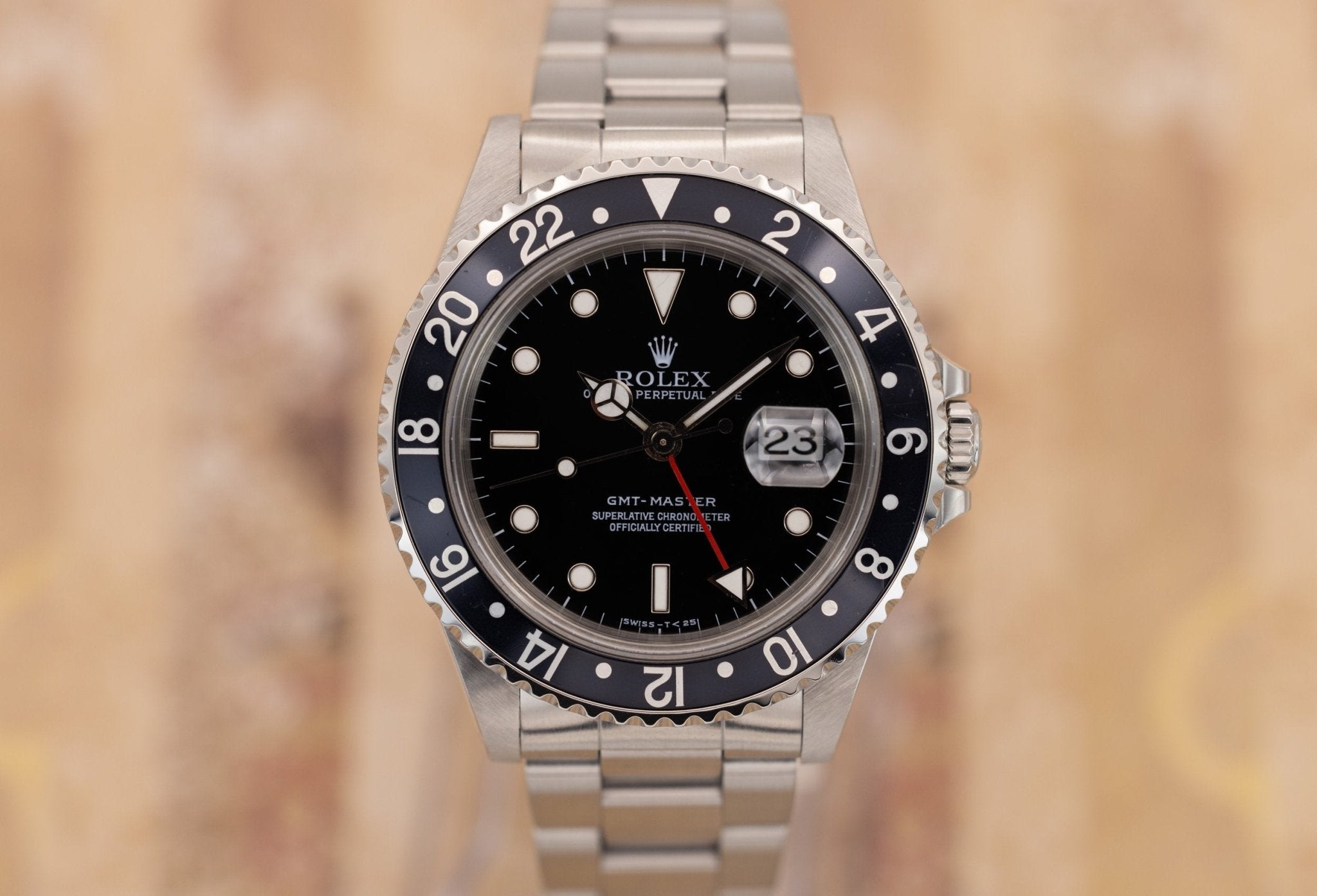 1997 Rolex GMT Master Ref. 16700 | Tritium Dial | Navy Blue Insert - Sierra Time Co