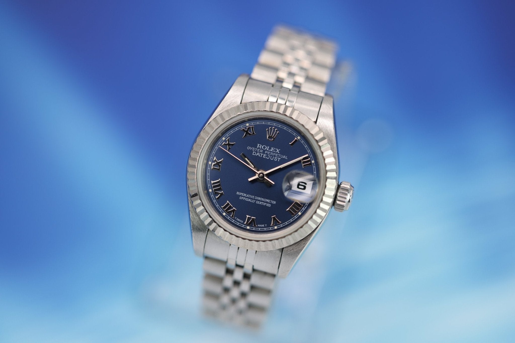 1997 Rolex Ladies Datejust Ref. 69174 | Blue Dial | Box and Papers - Sierra Time Co