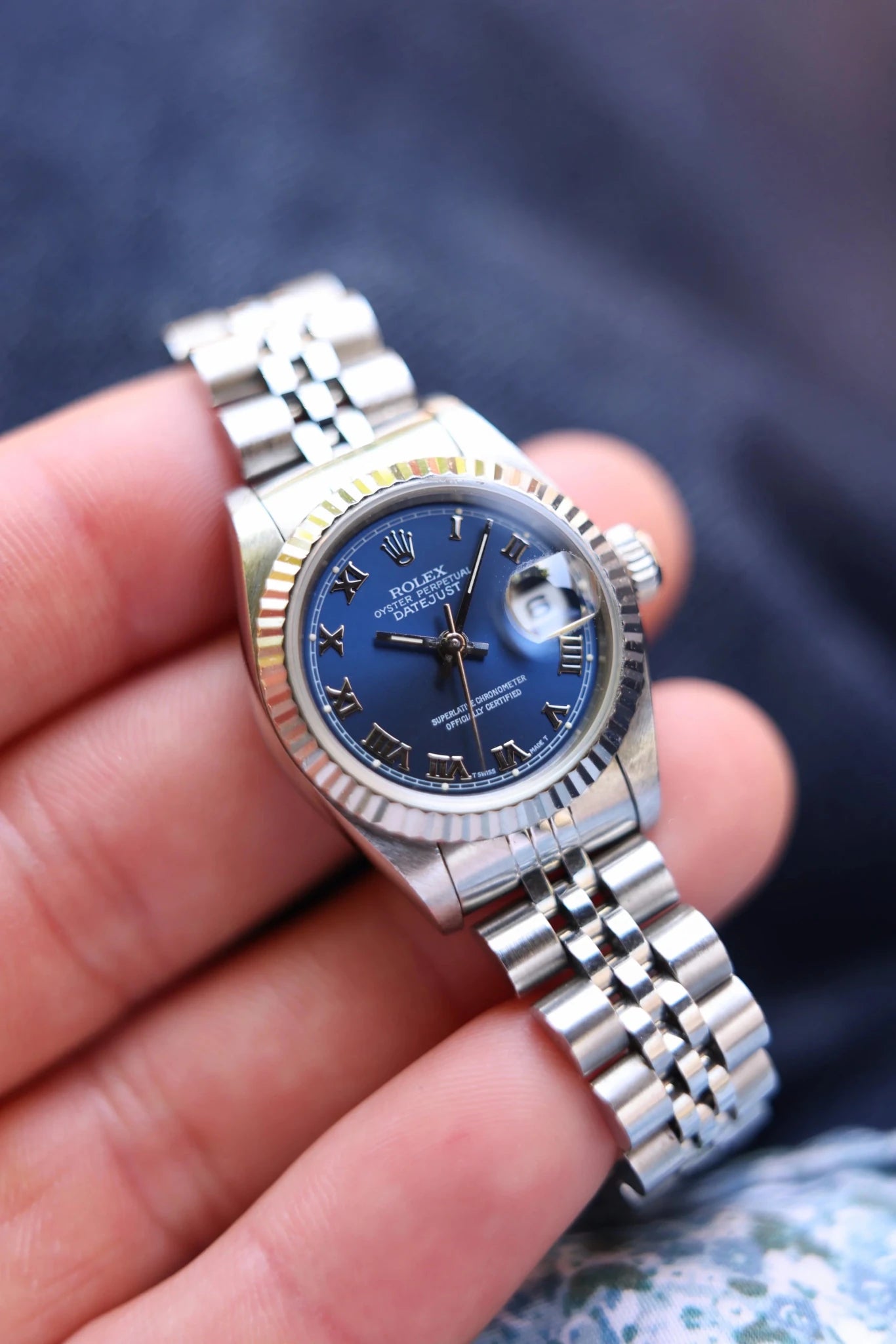 1997 Rolex Ladies Datejust Ref. 69174 | Blue Dial | Box and Papers - Sierra Time Co