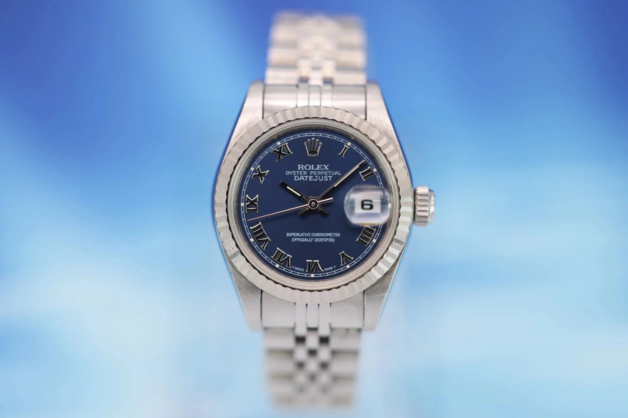 1997 Rolex Ladies Datejust Ref. 69174 | Blue Dial | Box and Papers - Sierra Time Co