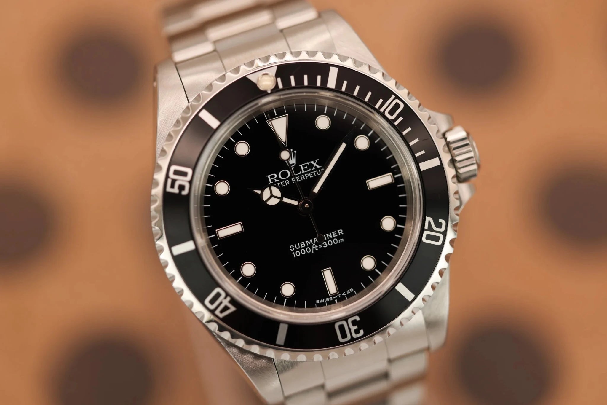 1997 Rolex Submariner Ref. 14060 | Creamy Patina | Box and Papers - Sierra Time Co
