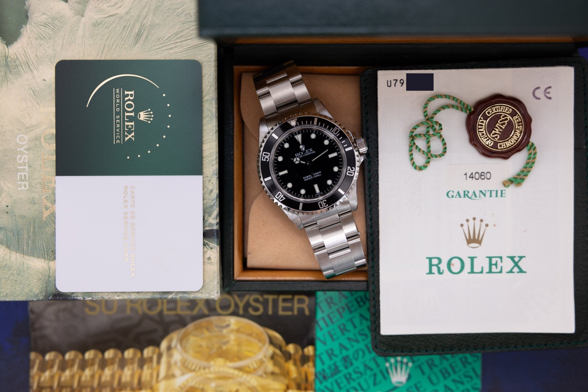 1997 Rolex Submariner Ref. 14060 | Swiss Only | Box and Papers | RSC Service Card - Sierra Time Co