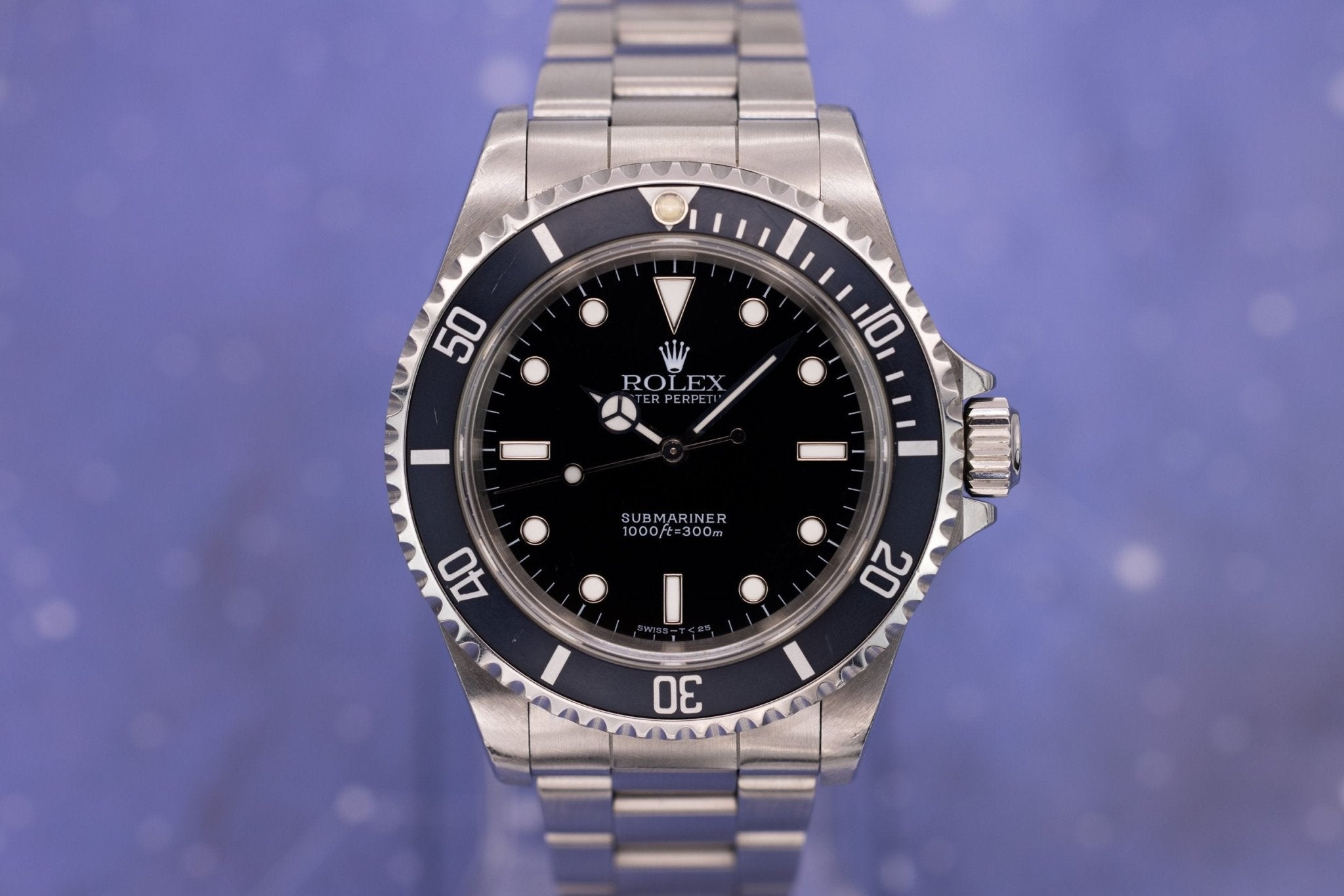 1997 Rolex Submariner Ref. 14060 | Tritium Dial | Navy Blue Bezel | Box and Papers - Sierra Time Co