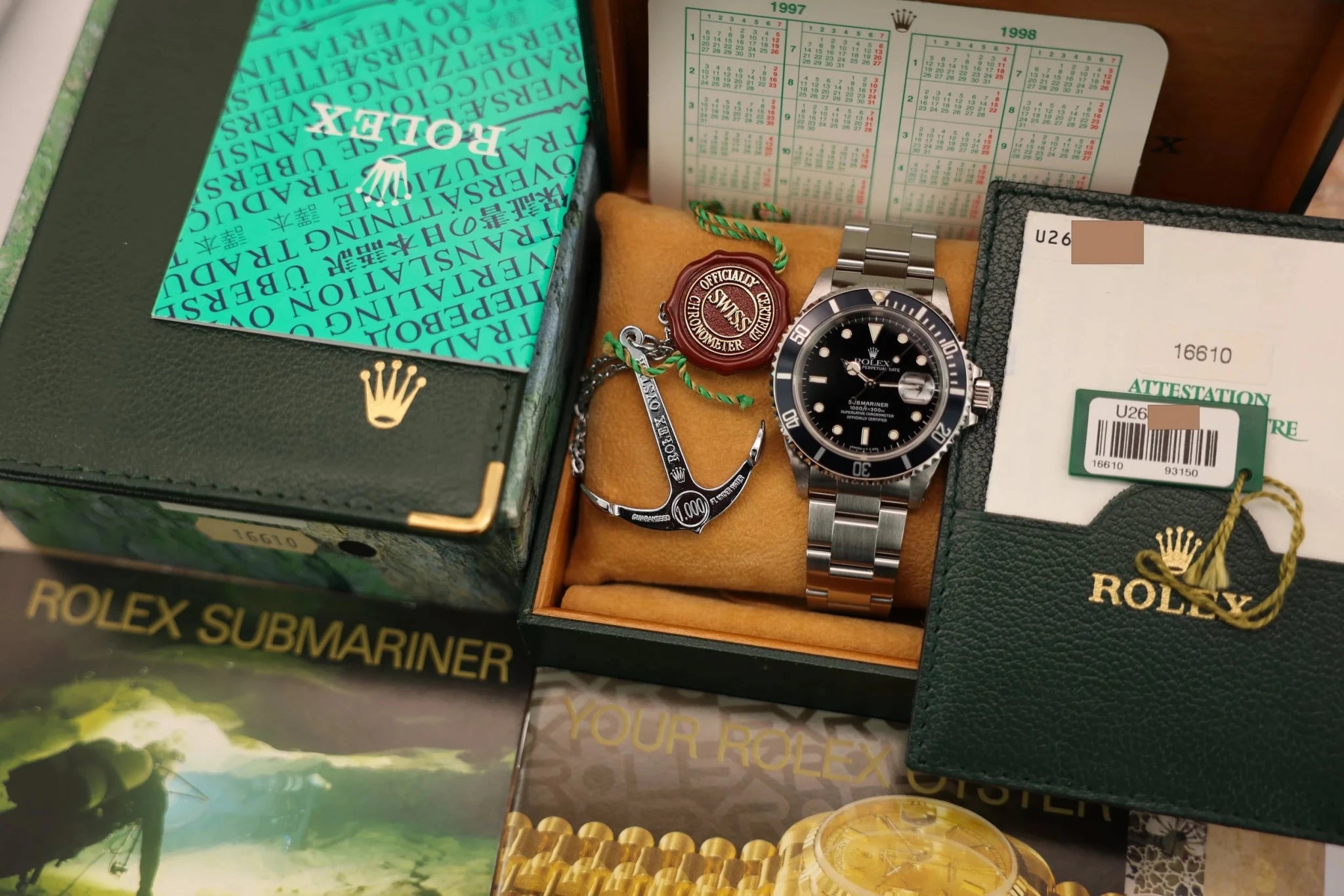 1997 Rolex Submariner Ref. 16610 | Creamy Patina | Full Set - Sierra Time Co